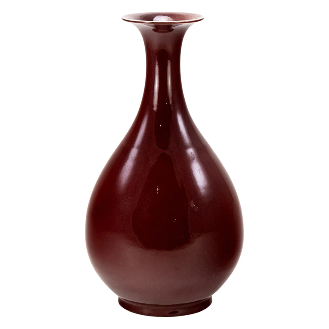 A Chinese ox-blood glazed yuhuchun vase