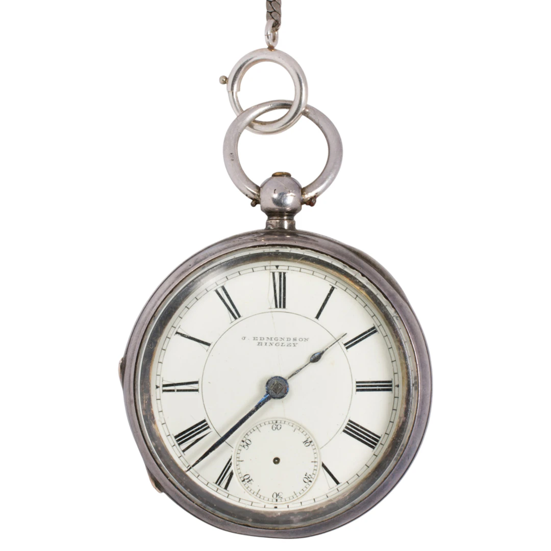 A J. Edmodson Bingley silver pocket watch