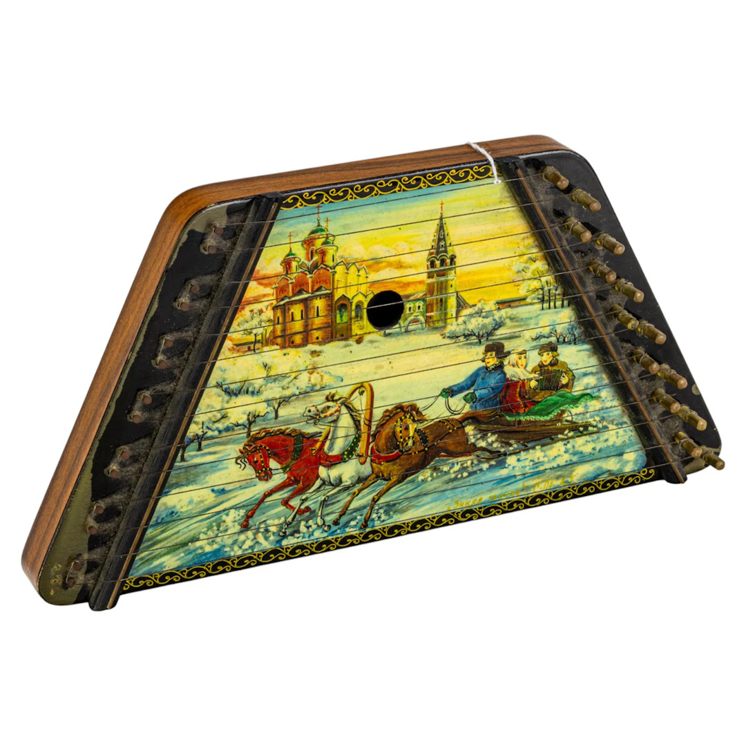 A Russian lacquer instrument (Gusli)
