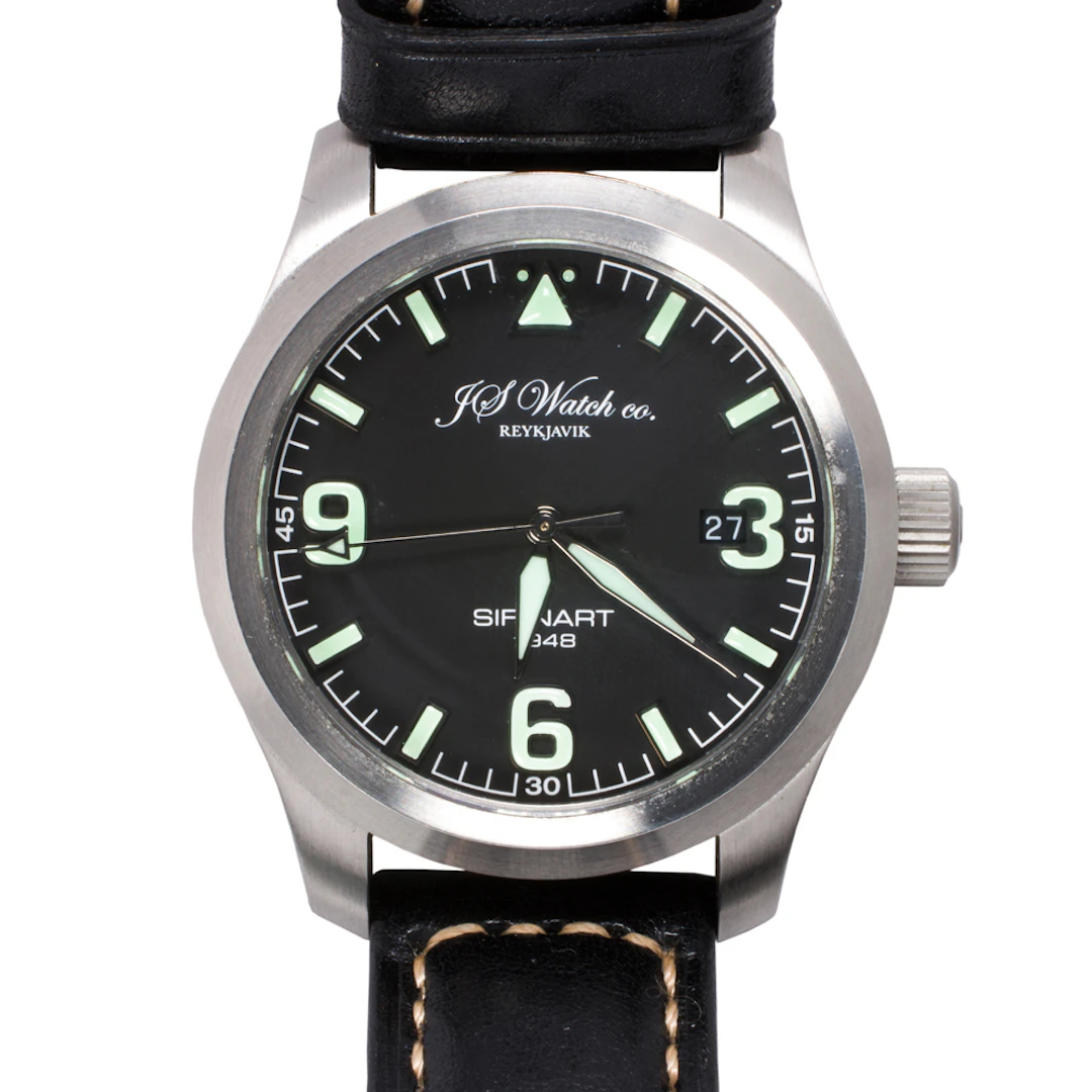 A JS Watch Co. Sif N.a.r.t. stainless steel watch