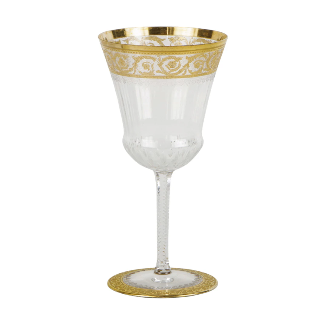 A set of six St. Louis cut glass wine goblets in the Thistle pattern