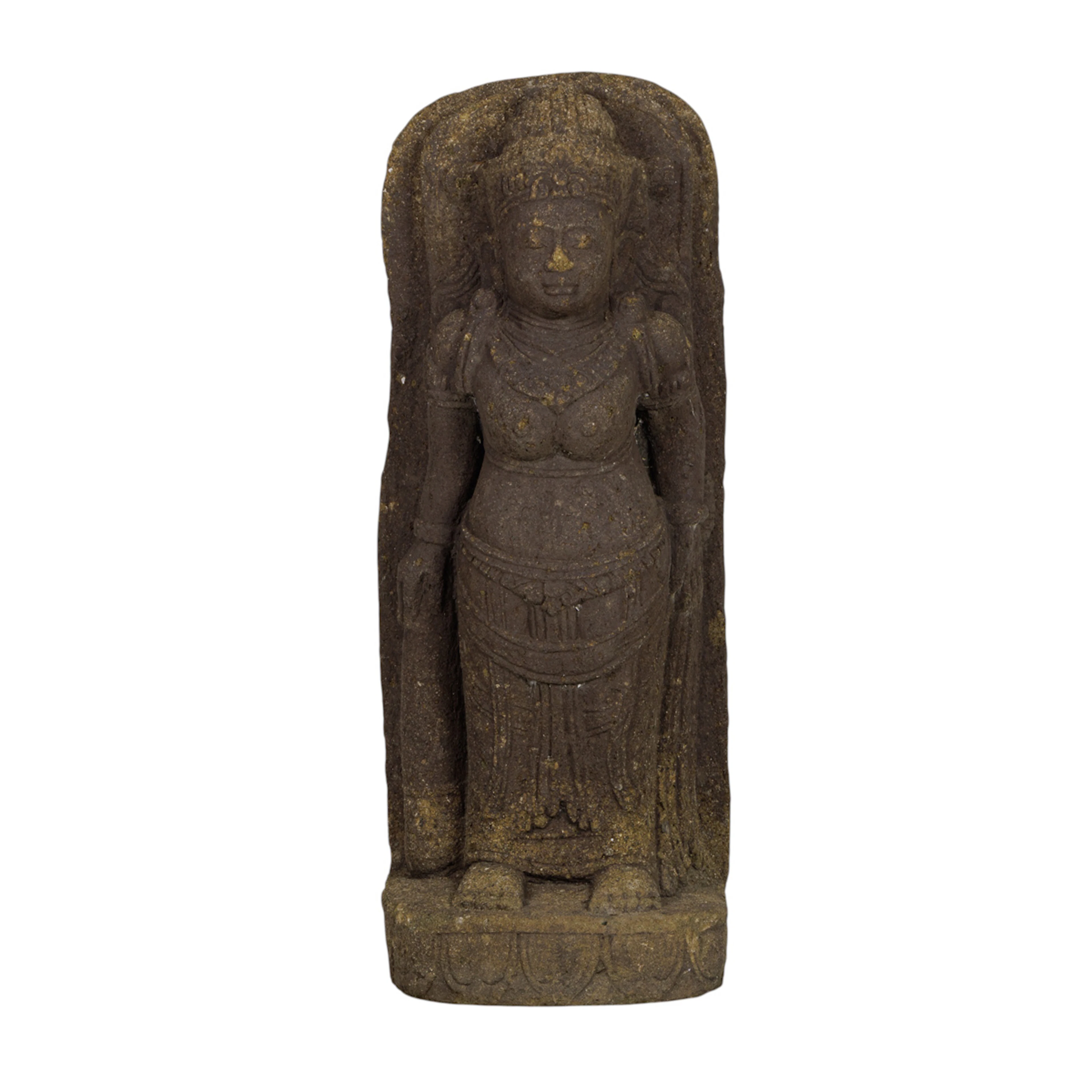A Southeast Asian carved stone Hindu female deity