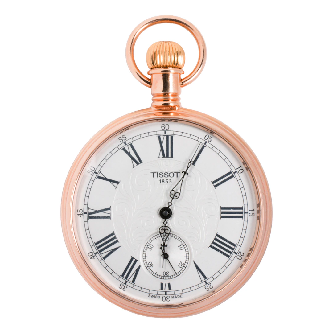 A Tissot Lepine rose gold-tone pocket watch