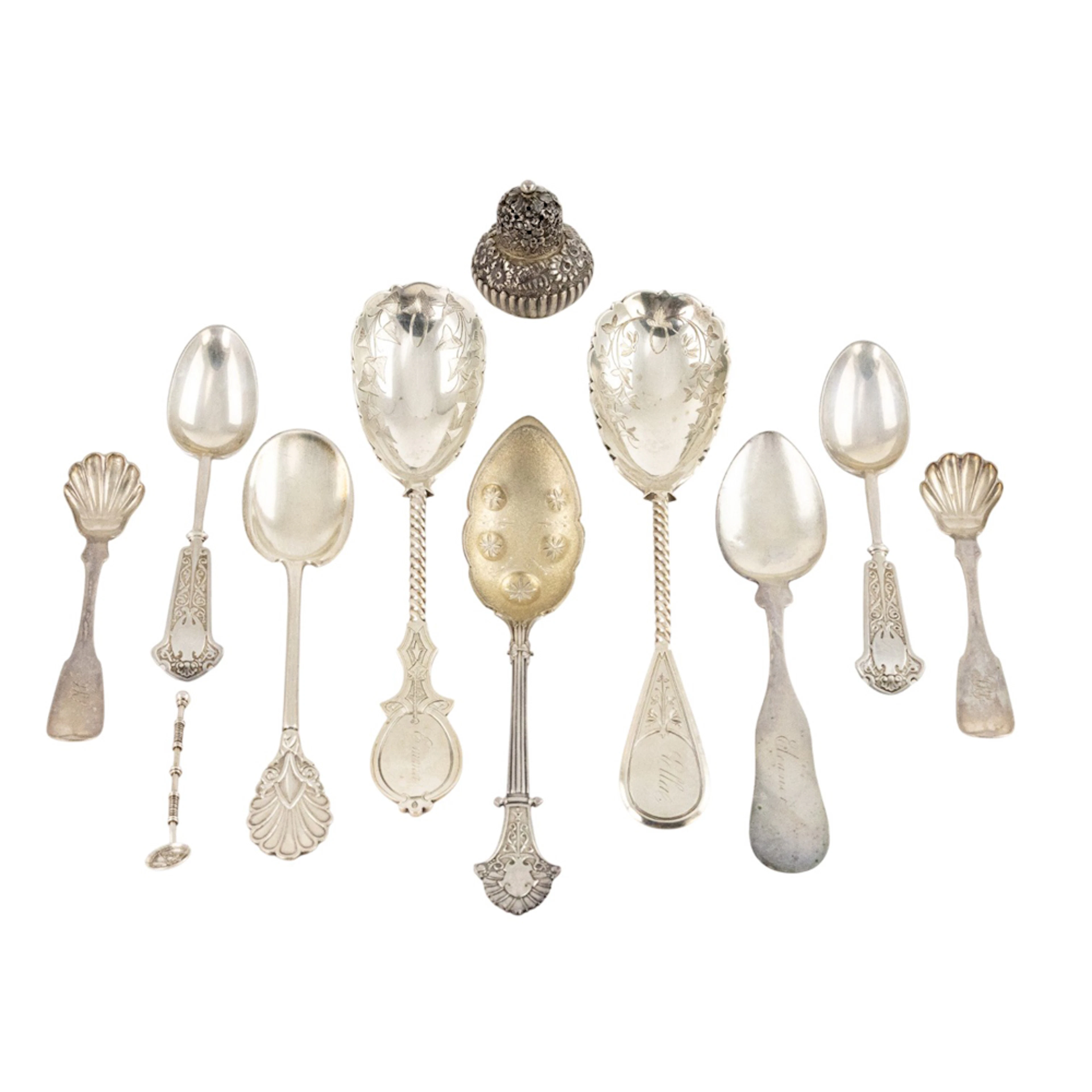 A group of 19th Century American silver flatware