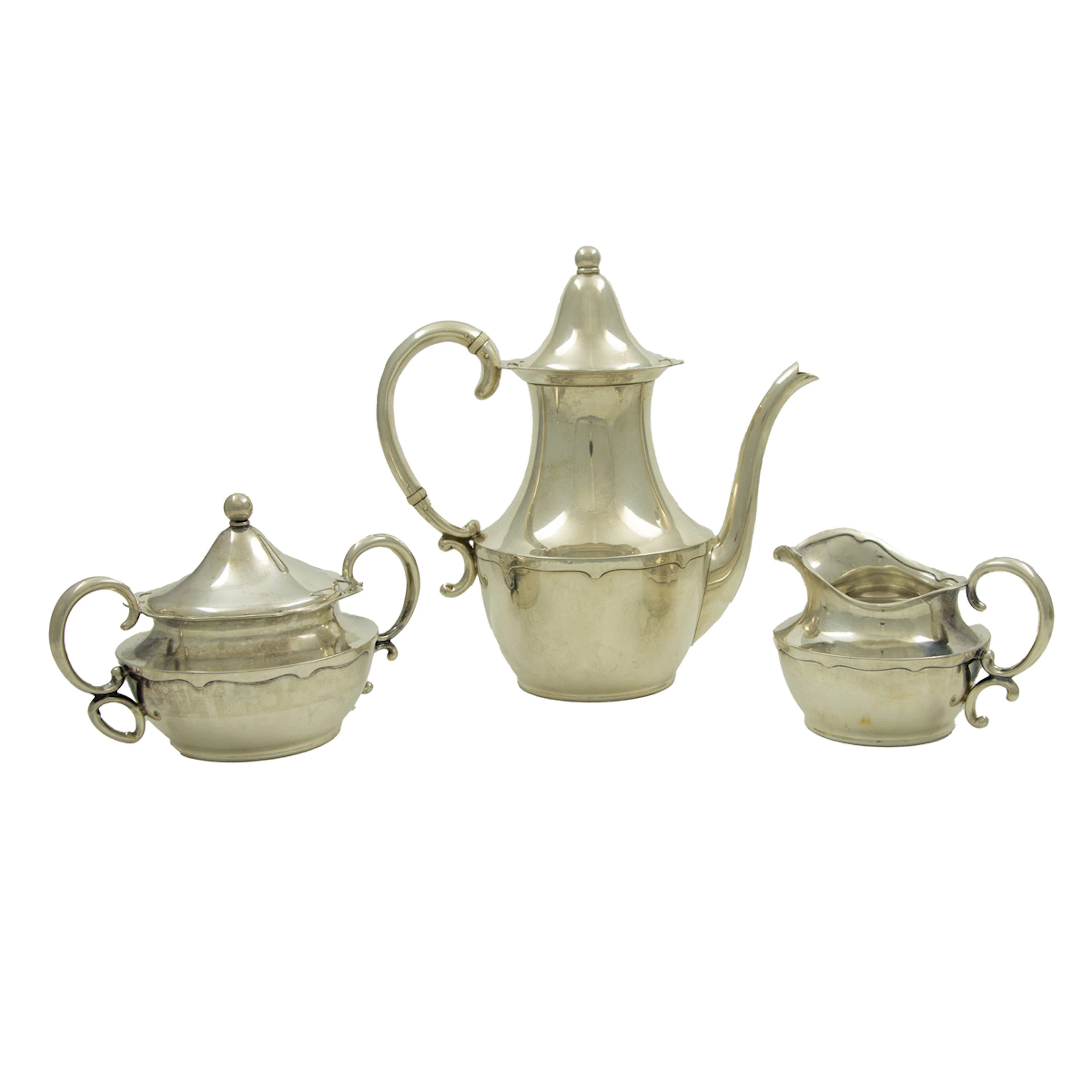 An American Arts & Crafts sterling tea service, Shreve & Co., San