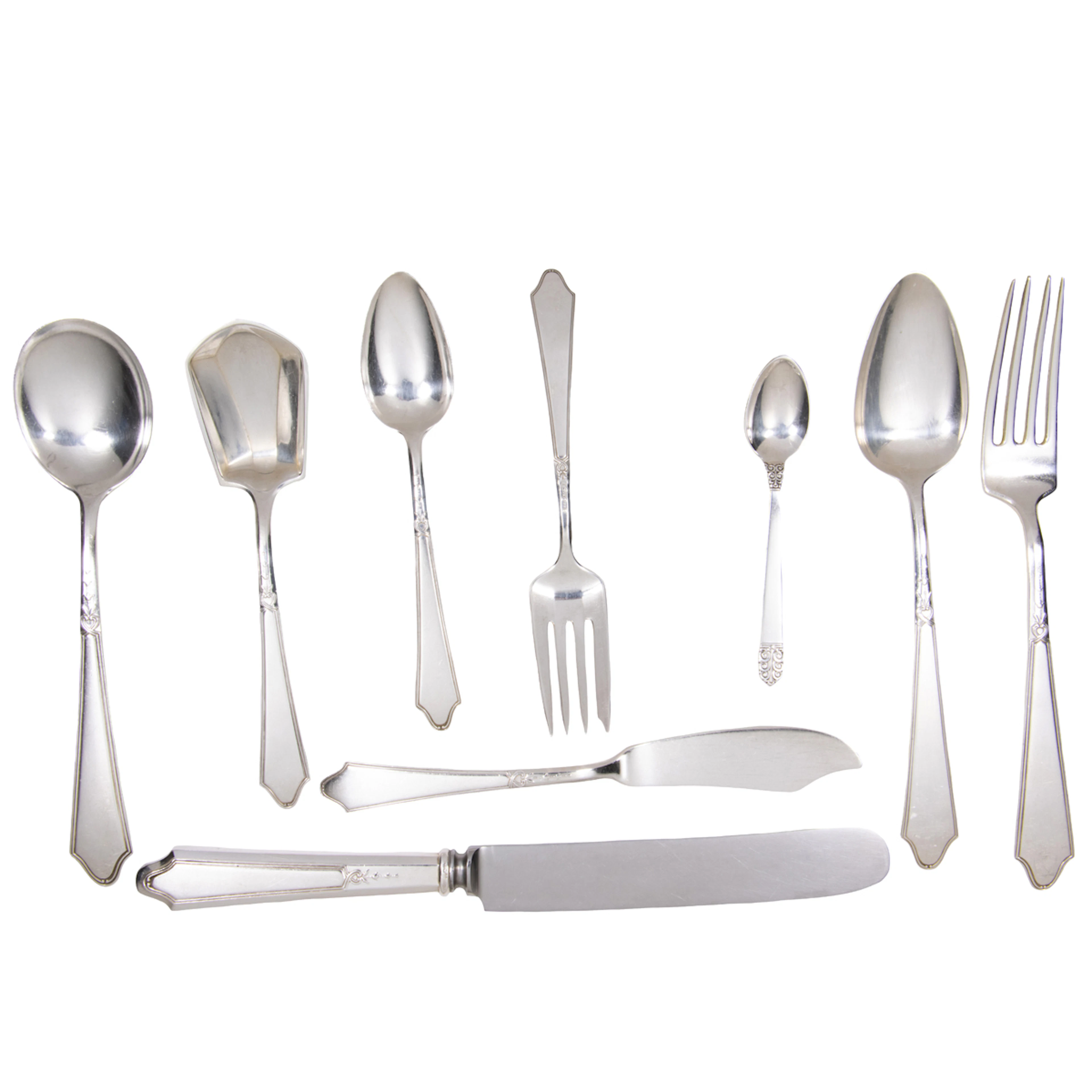 A Treasure/Lunt Sterling Chateau-Chateau Thierry pattern sterling