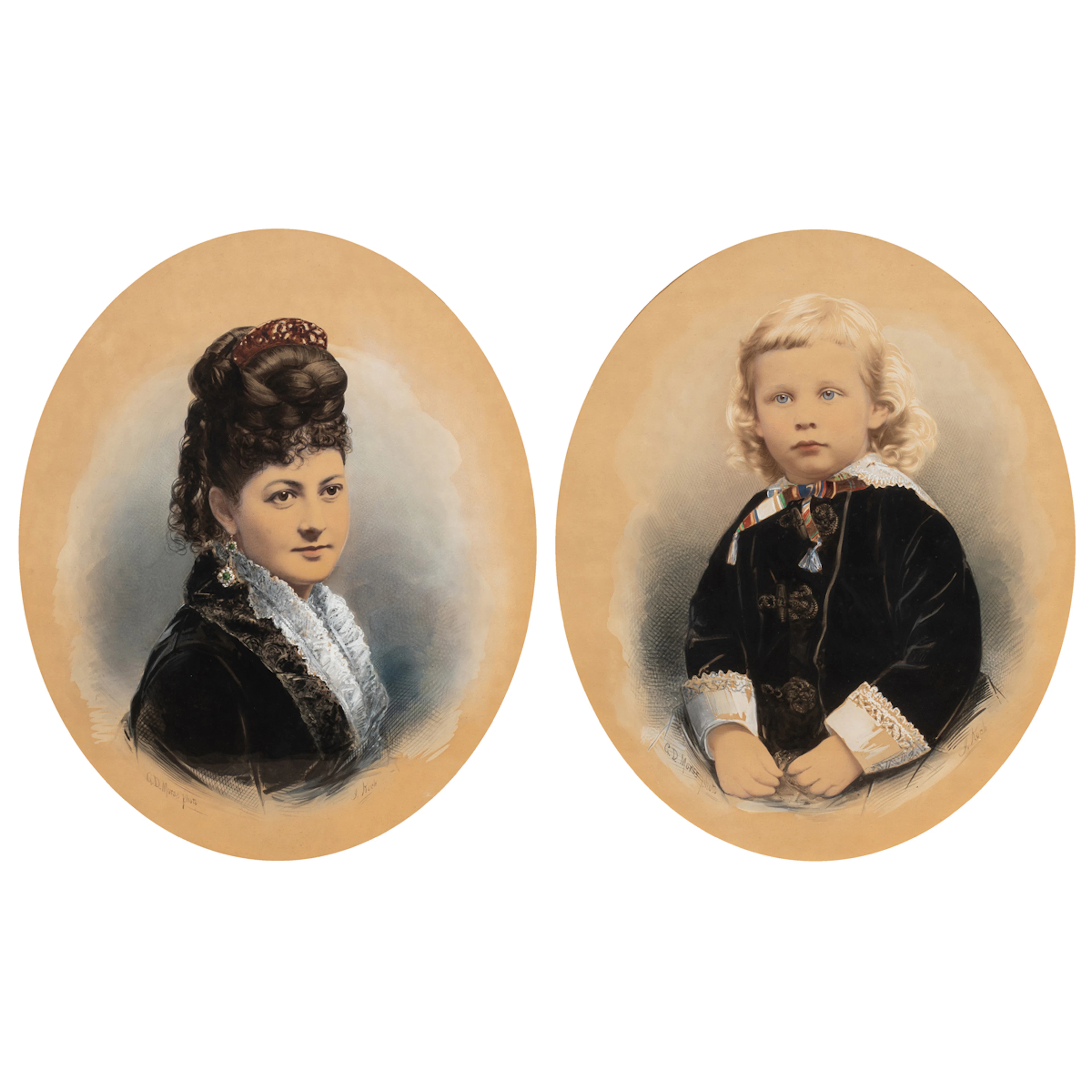 Portraits, Mrs. Milton Latham and Milton Latham Jr
