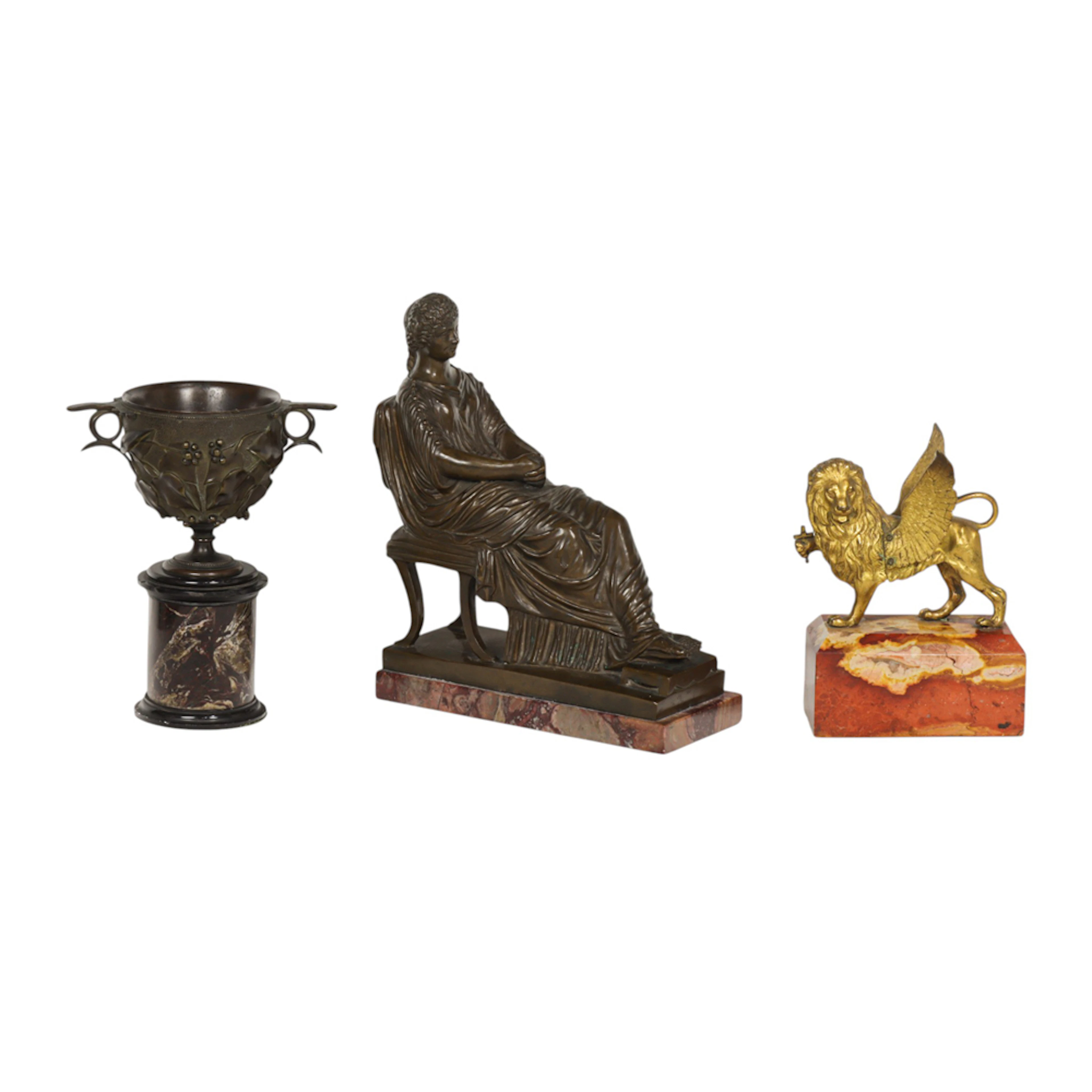 Three Grand Tour bronze sculptures