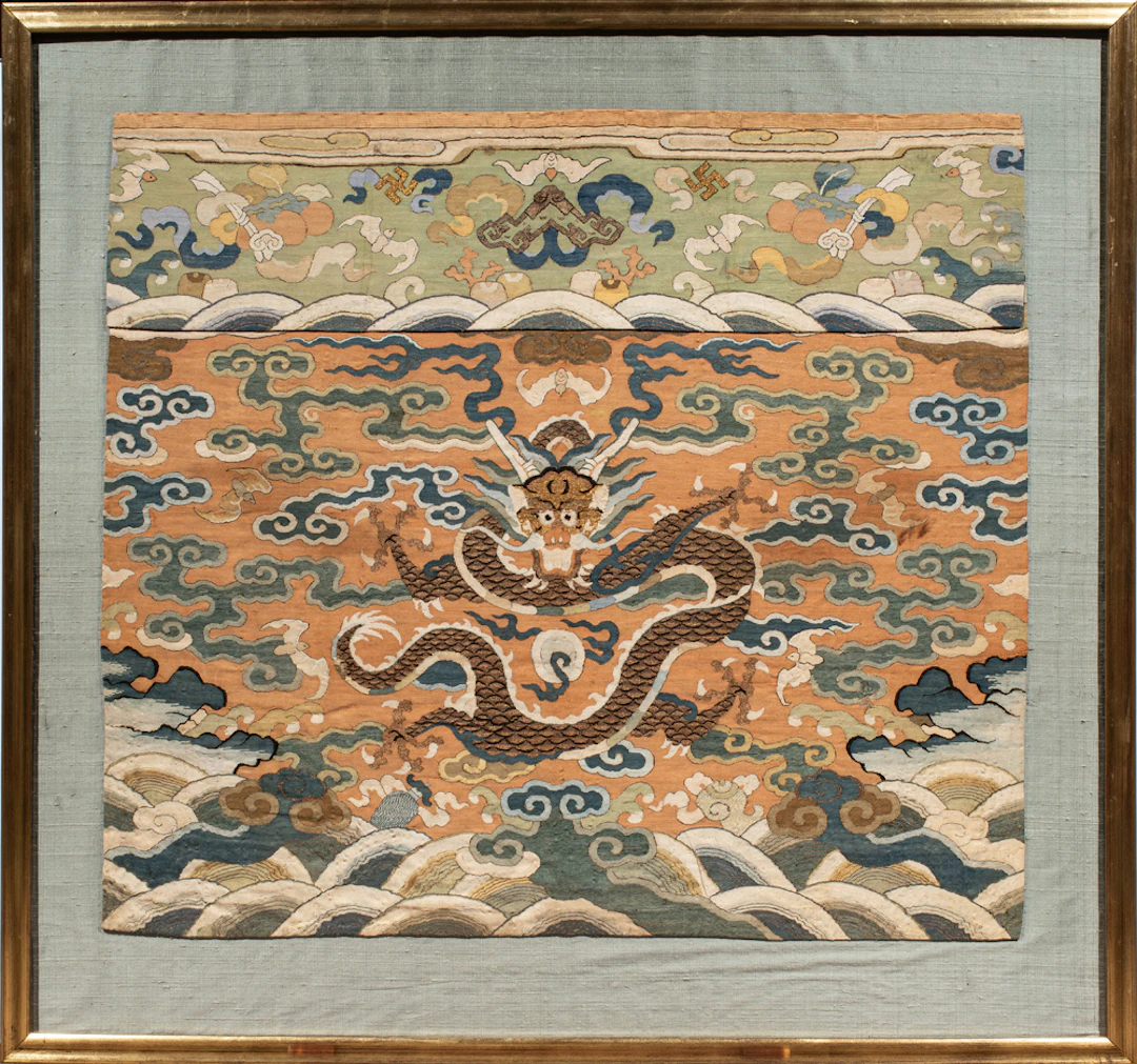 A Chinese kesi-woven altar 'dragon' panel