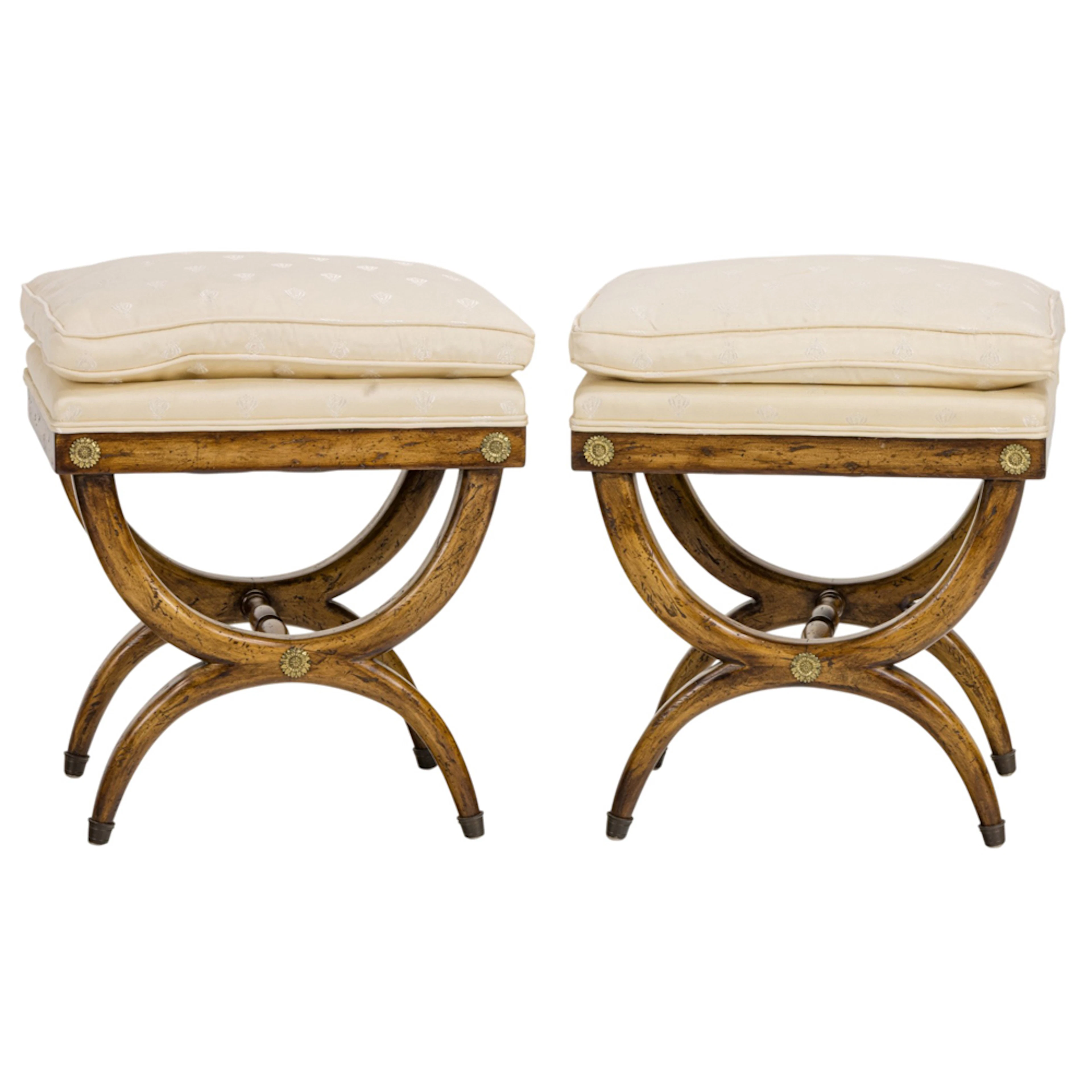 A pair of Neoclassical style curule stools