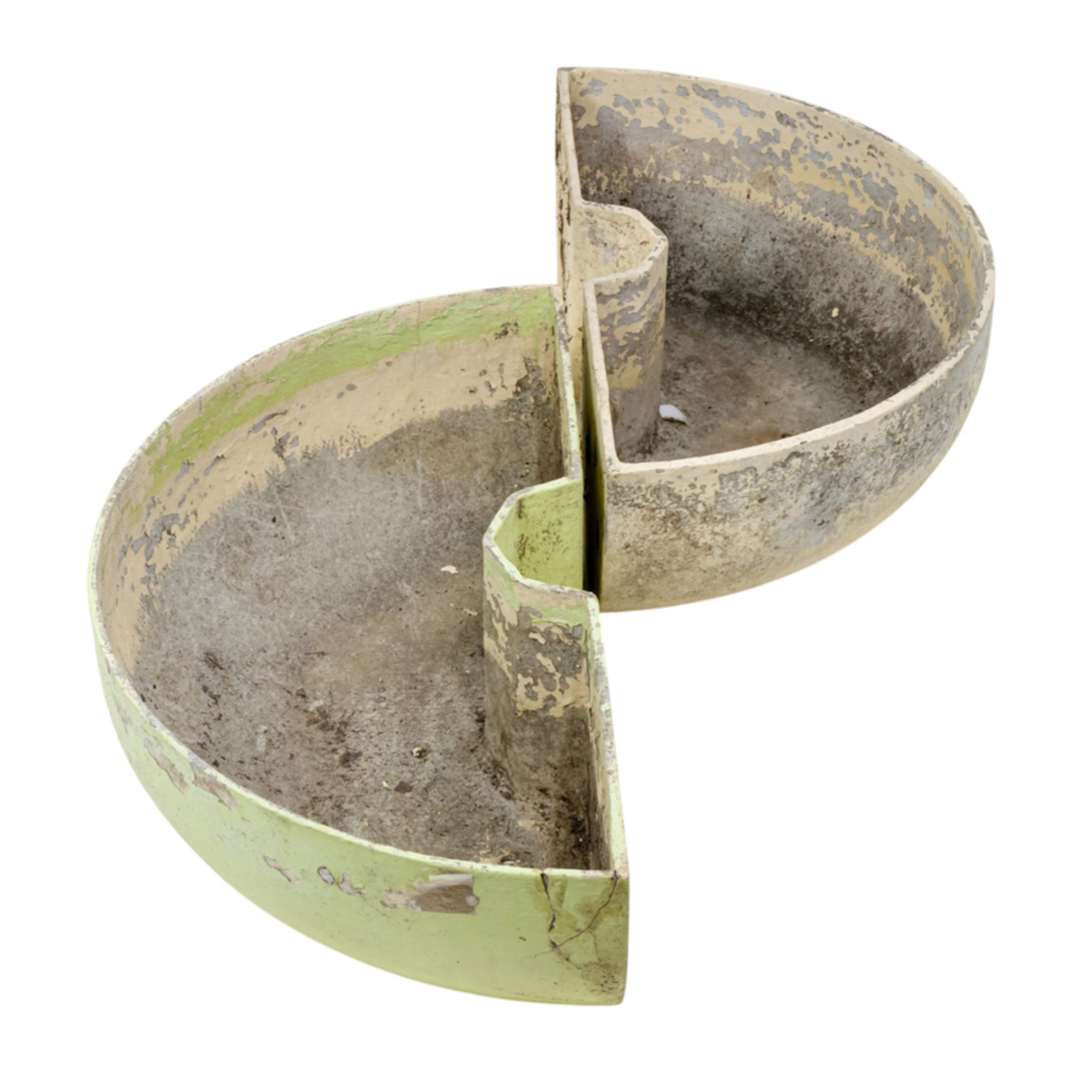 A pair of large Mid Century Willy Guhl half moon planters, 1960