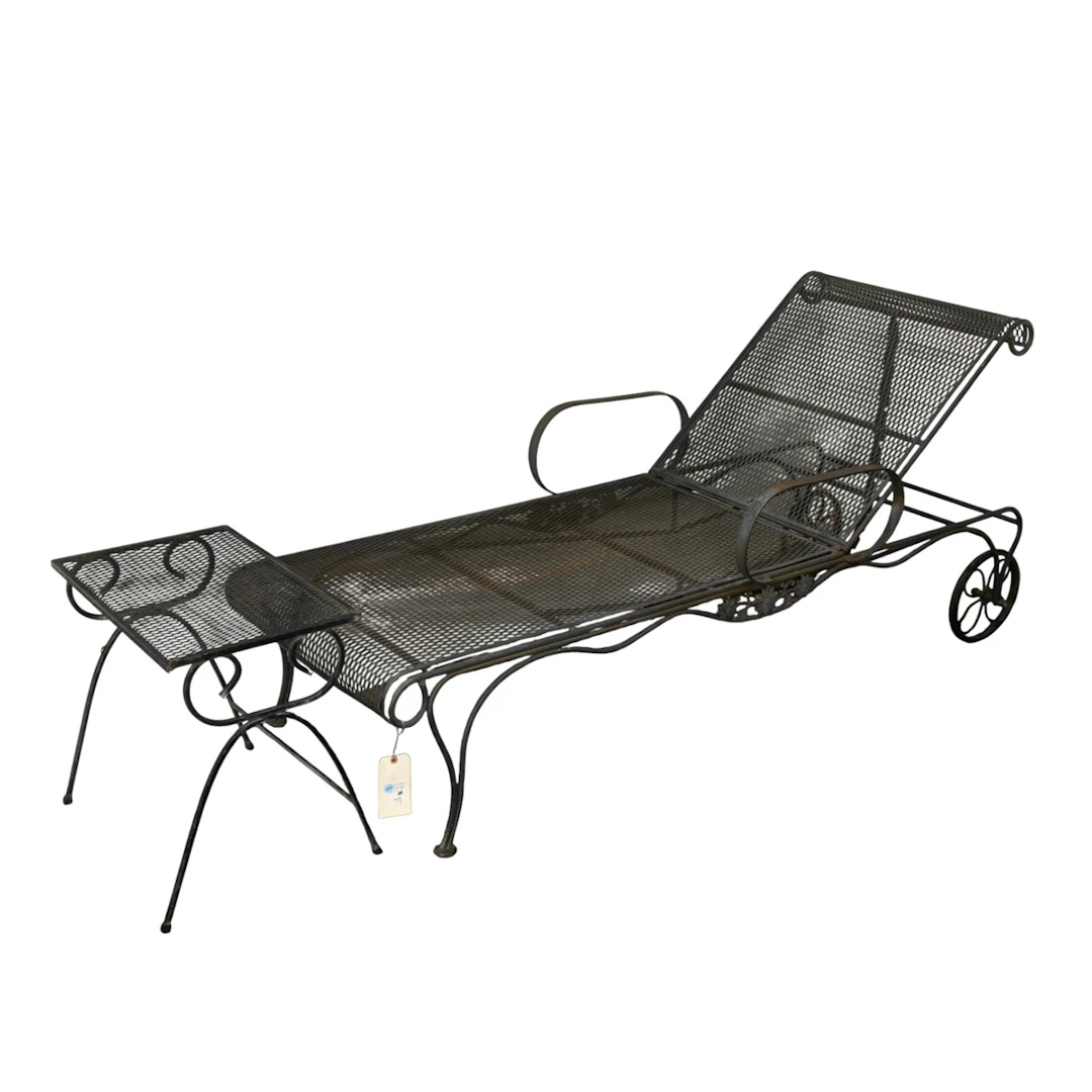A wrought iron outdoor lounge set
