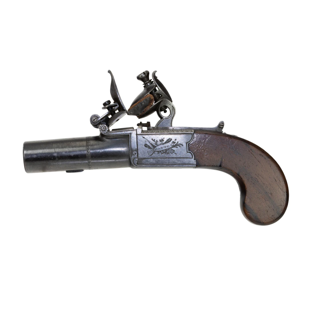 An English flintlock boxlock pocket pistol