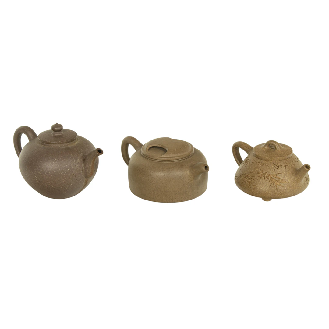(lot of 3) Chinese yixing tea pots