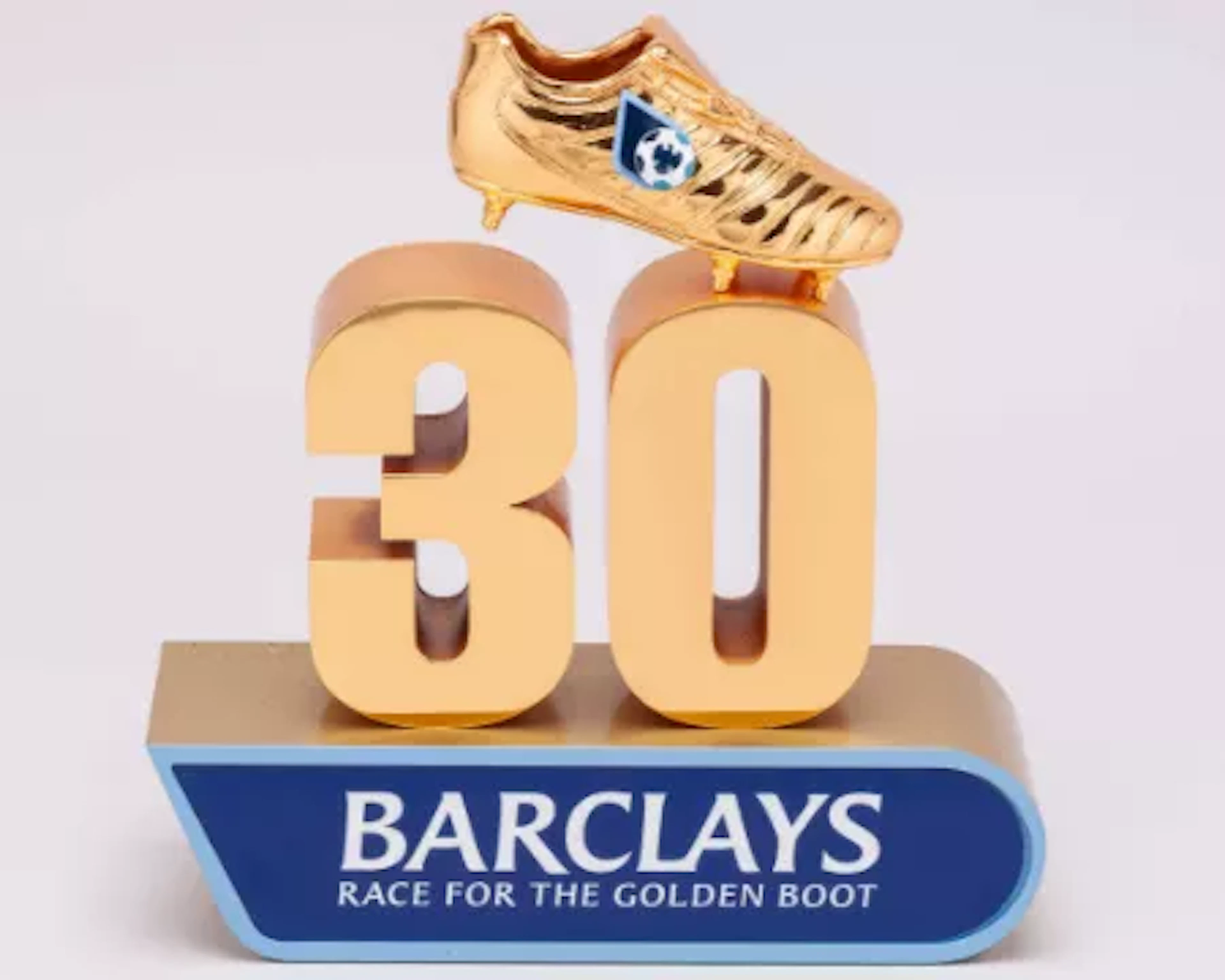 A large Barclays Race For The Golden Boot 30 original trophy