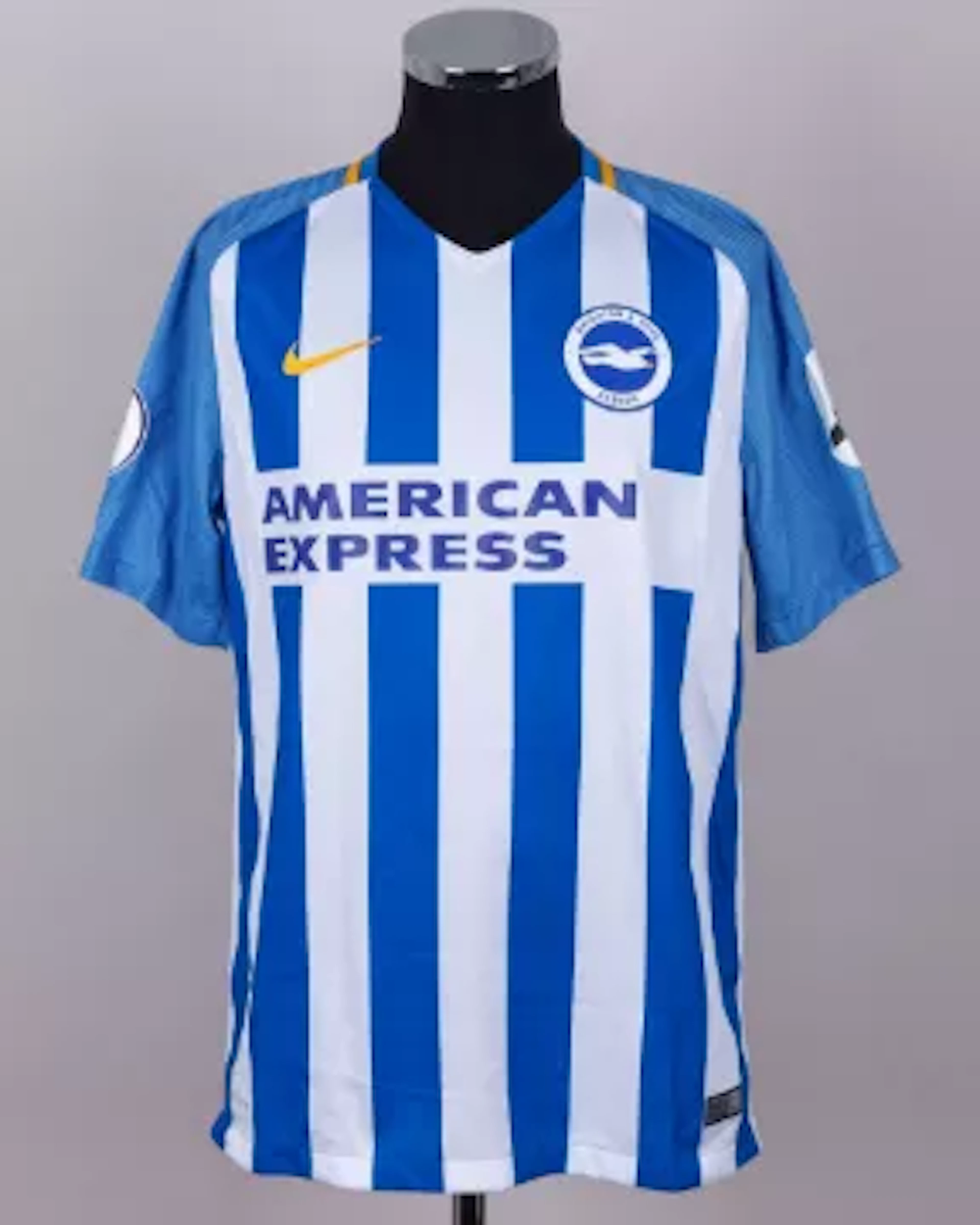 Lewis Dunk blue and white No.5 Brighton and Hove Albion match issued