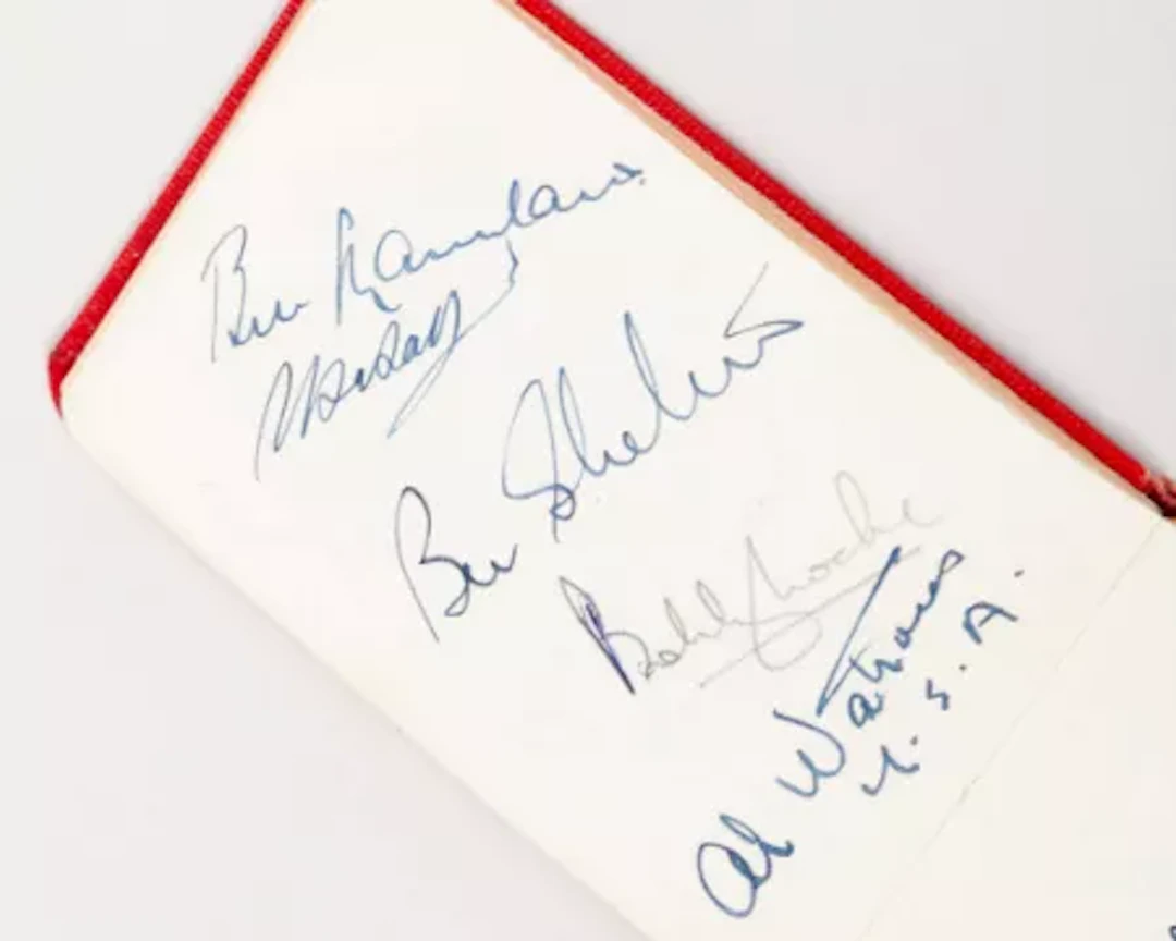 A golf autograph album bearing thirty-eight autographs