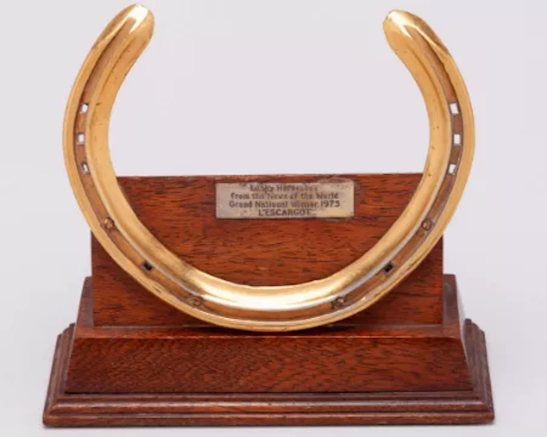Racing plate worn by L'Escargot when winning the 1975 Grand National at Aintree