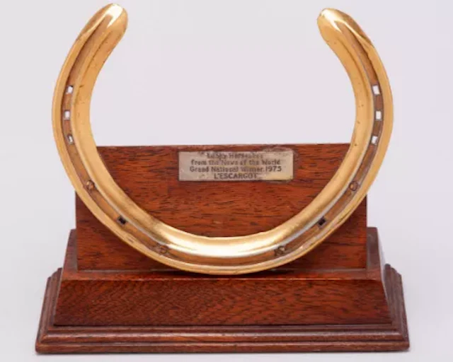 Racing plate worn by L'Escargot when winning the 1975 Grand National at Aintree