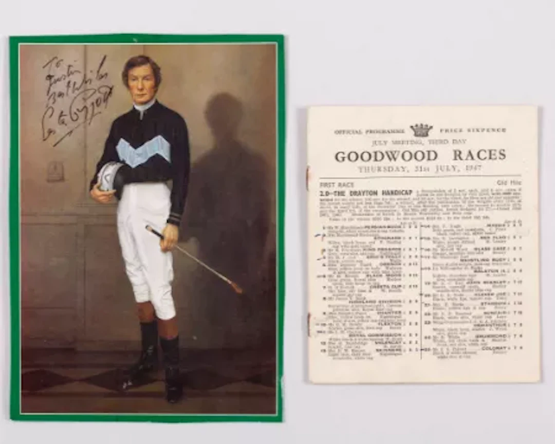Goodwood racecard 31st July 1947 signed by the famous tipster & showman