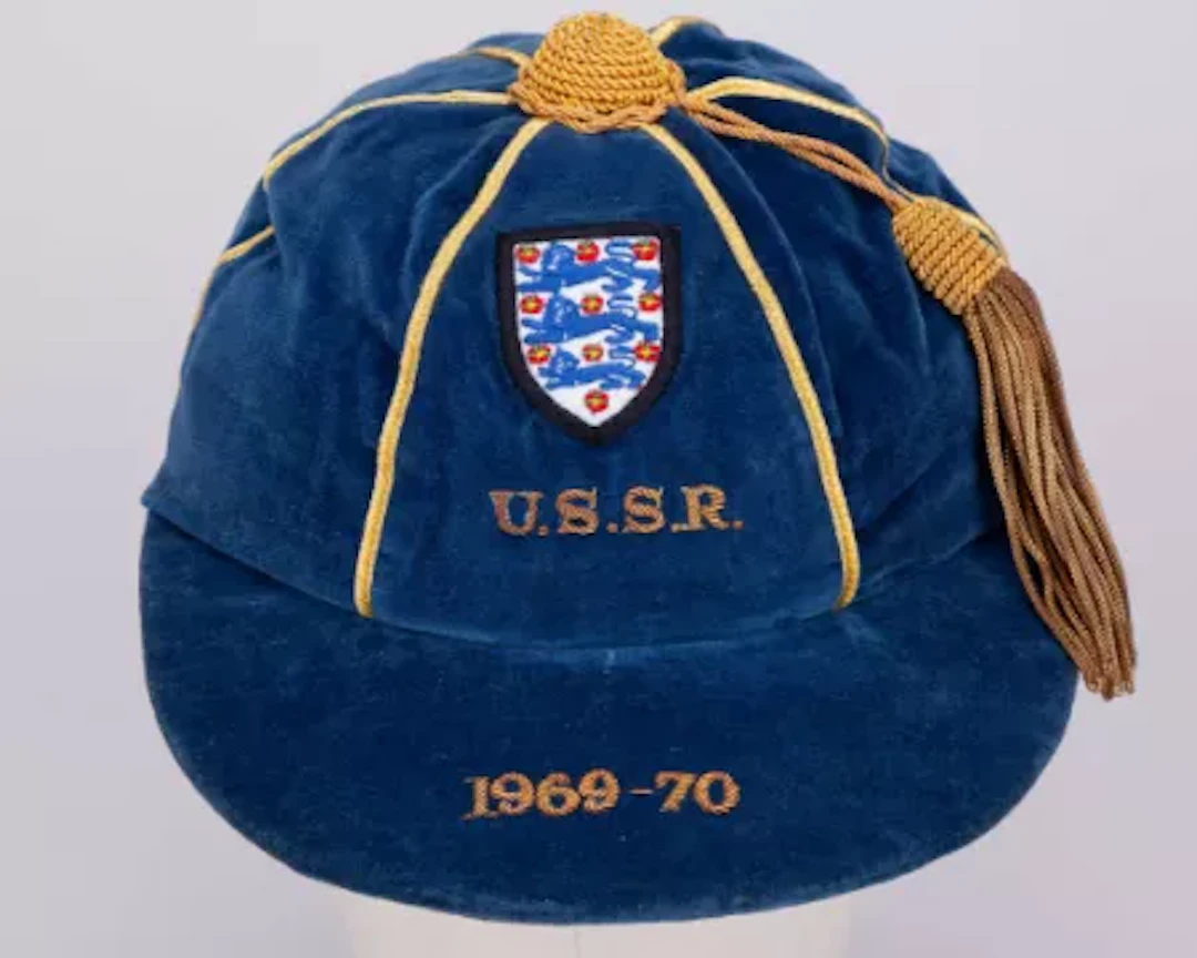 Emlyn Hughes a blue England v. U.S.S.R. U.23 International cap, 1969-70