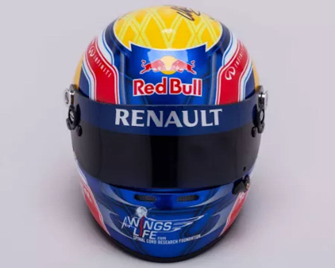 Mark Webber 2013 Signed Red Bull Racing 1:2 Scale Arai Helmet