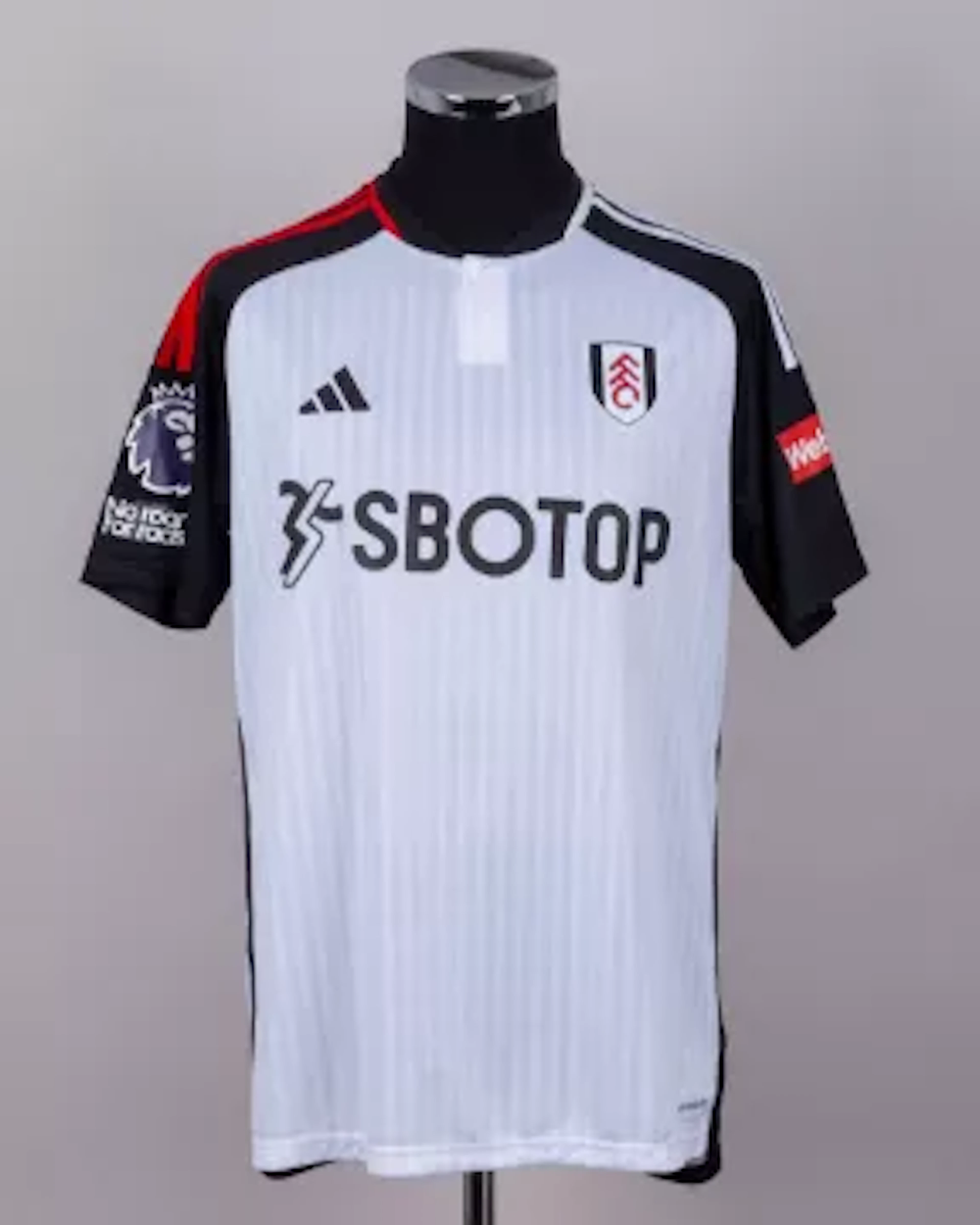 João Palhinha white No.26 Fulham match issued short sleeved shirt, 2024