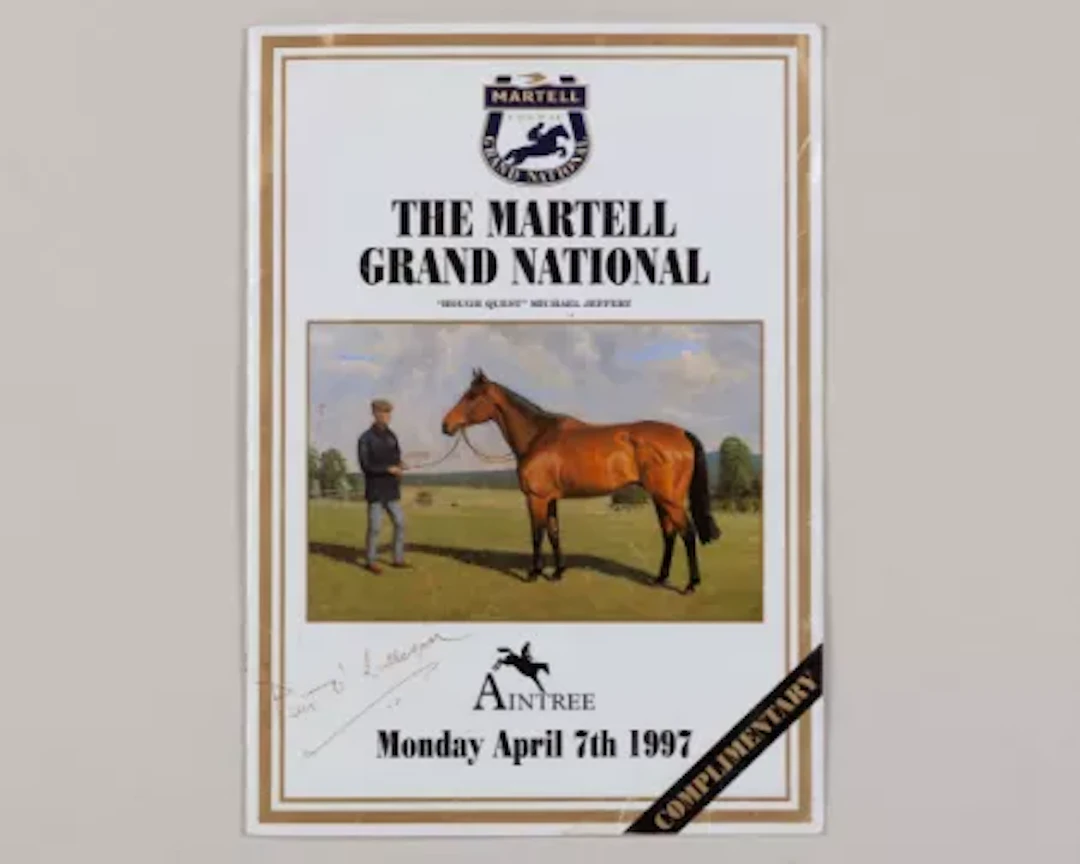 1997 Grand National racecard fully-signed by the competing jockeys