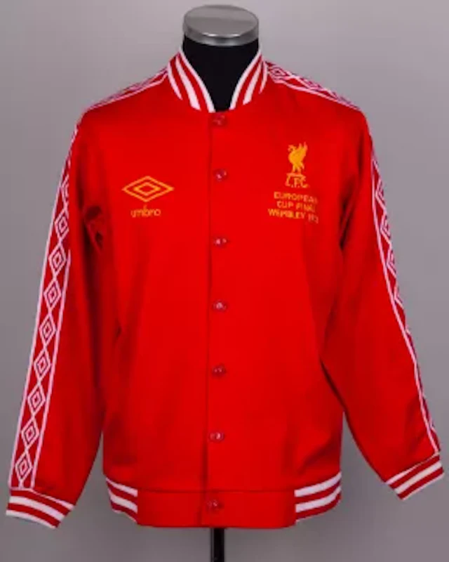 Emlyn Hughes red and white Liverpool 1978 European Cup final tracksuit top