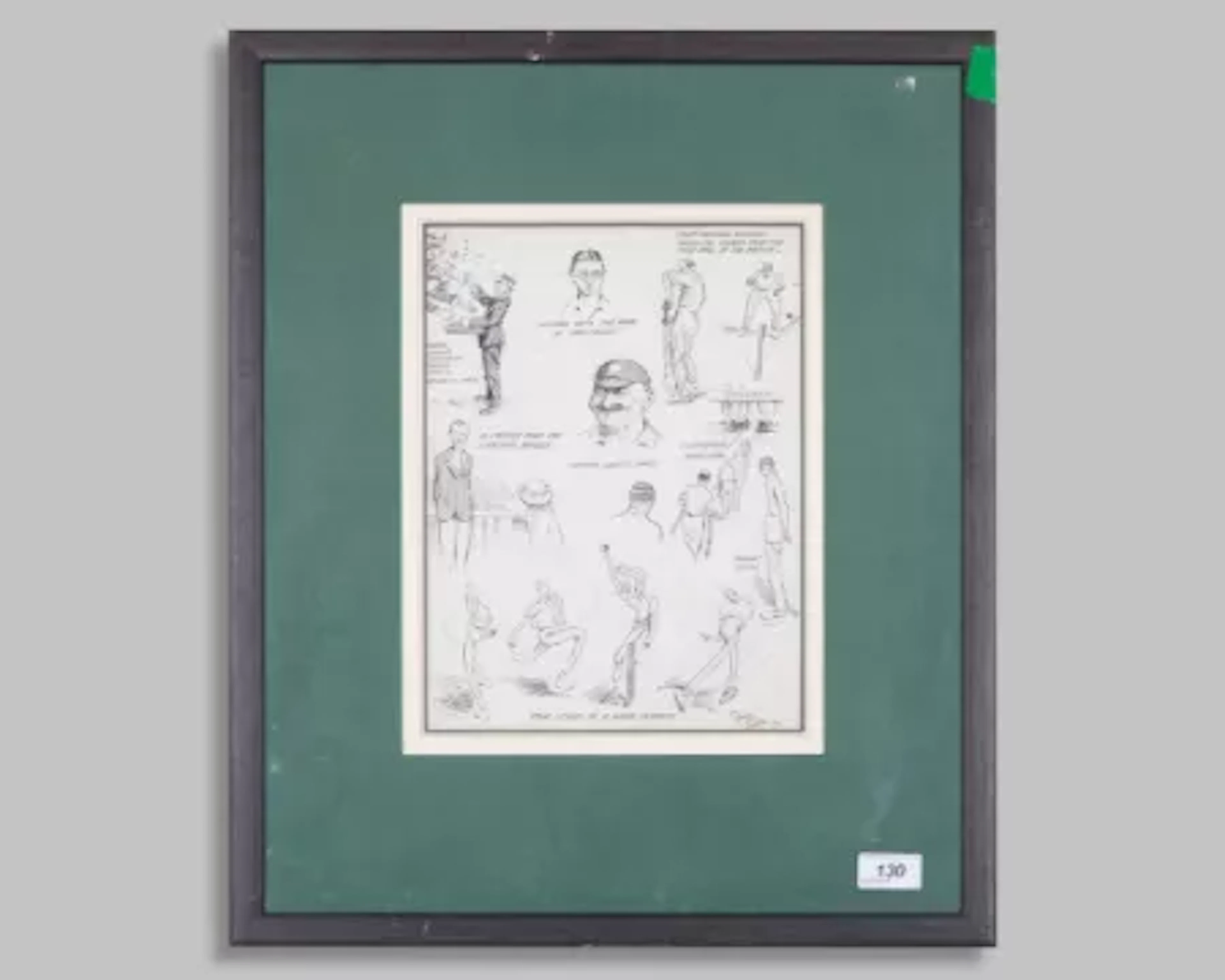 An original artwork by ''Short Slip'', cricket cartoon featuring a