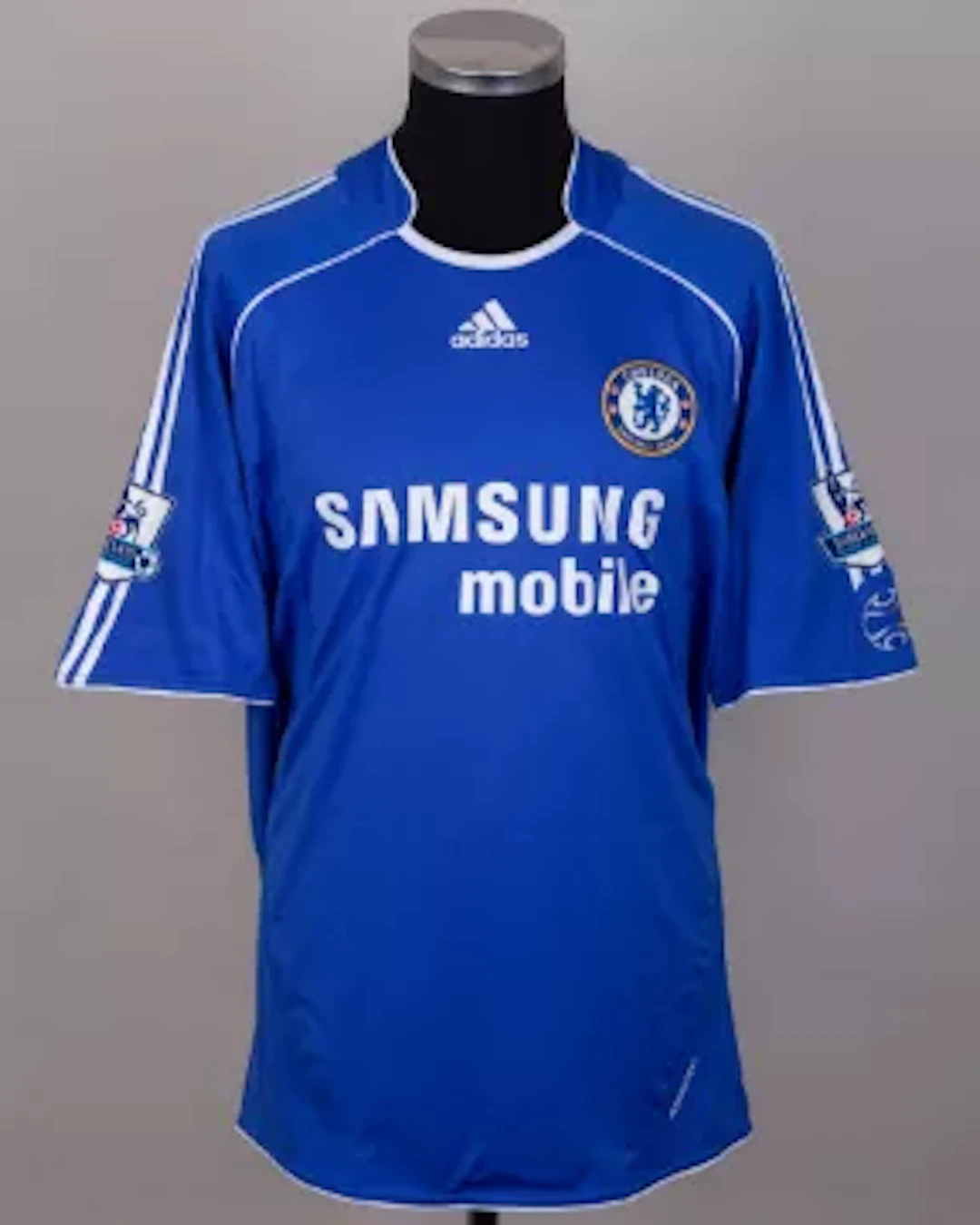 John Terry blue No.26 Chelsea match-worn short-sleeved home shirt, 2008