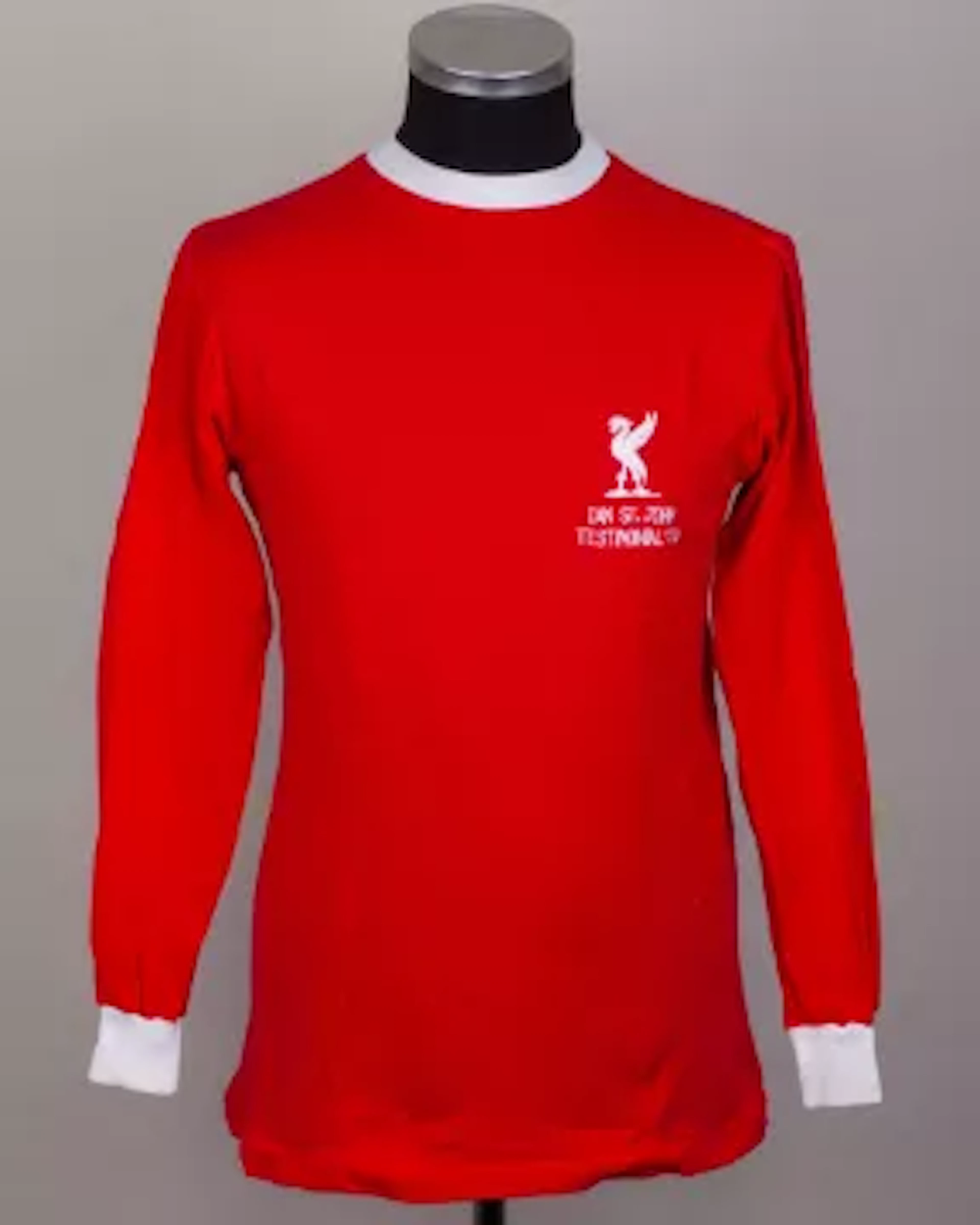 Emlyn Hughes red and white No.6 Ian St. John Testimonial match worn