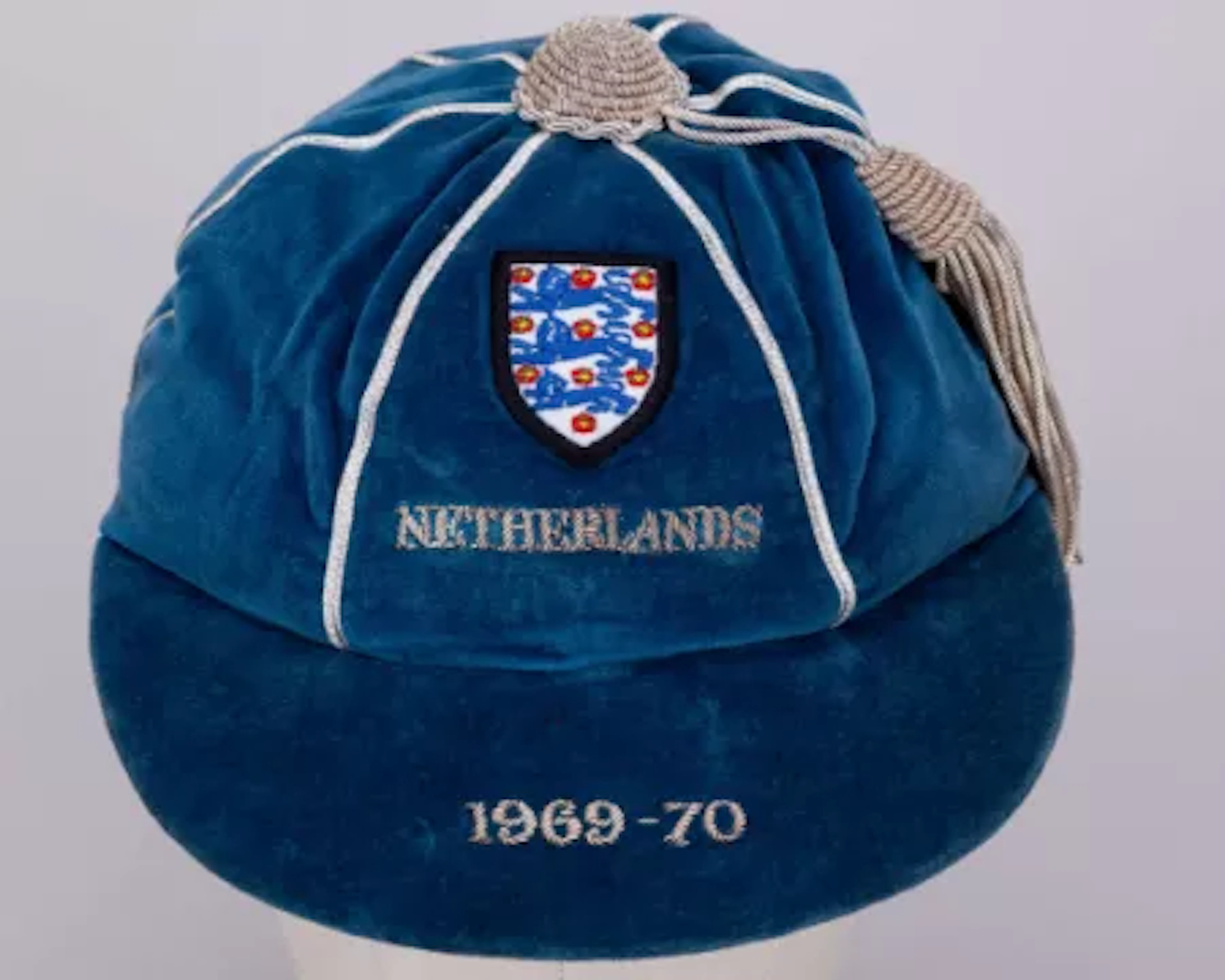 Emlyn Hughes Debut Cap a blue England v. Holland International Debut