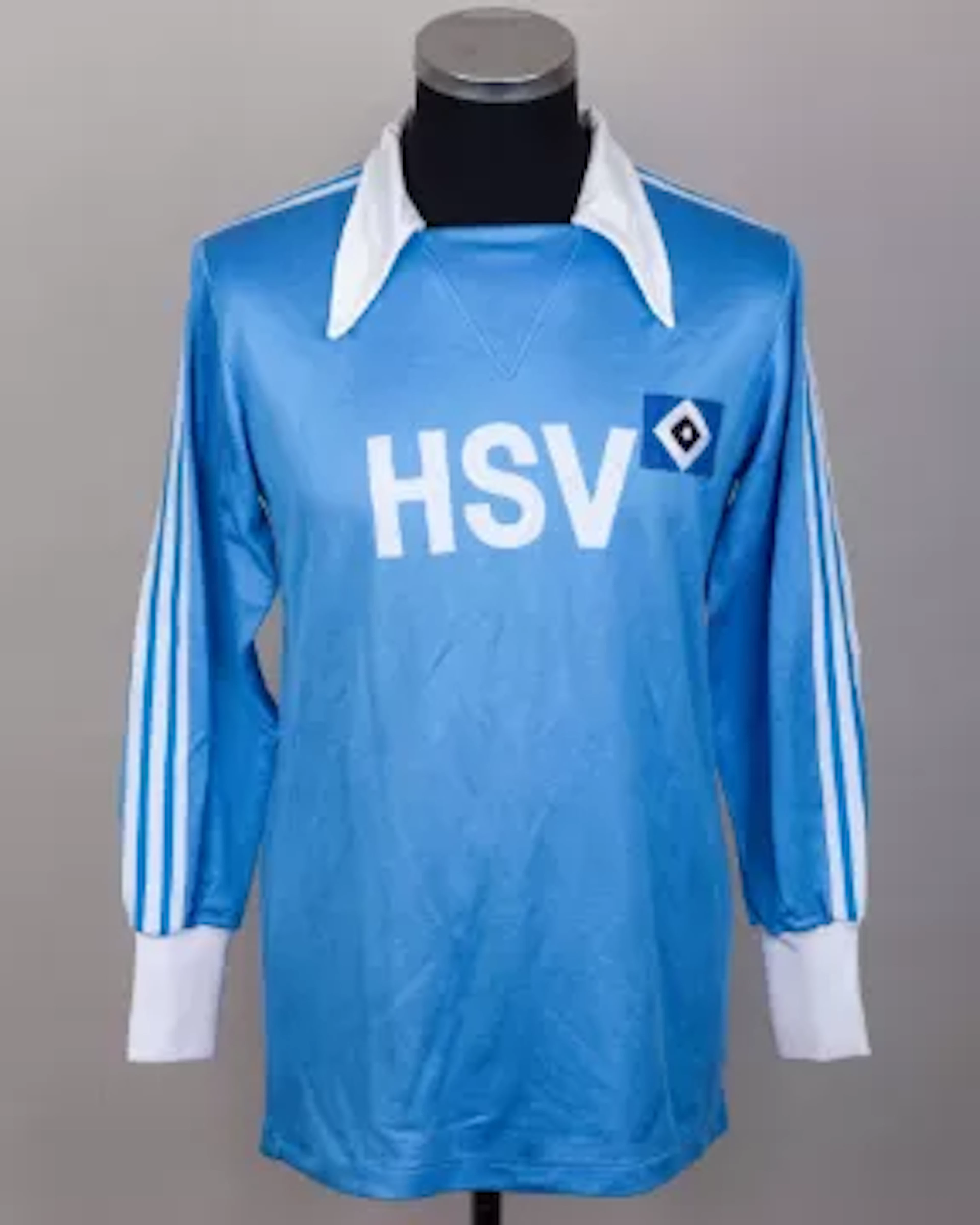Kevin Keegan a sky-blue and white No.7 Hamburg v. Liverpool match