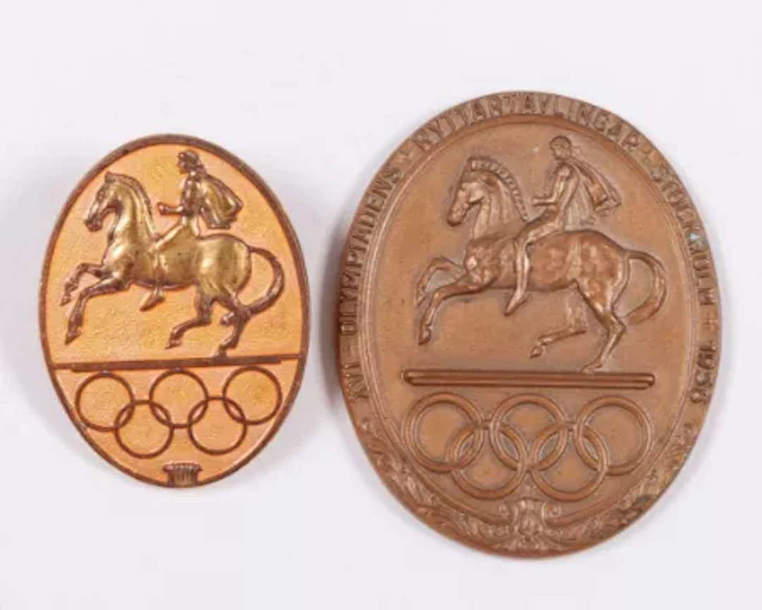 A rare 1956 bronze Olympic equestrian participation medal