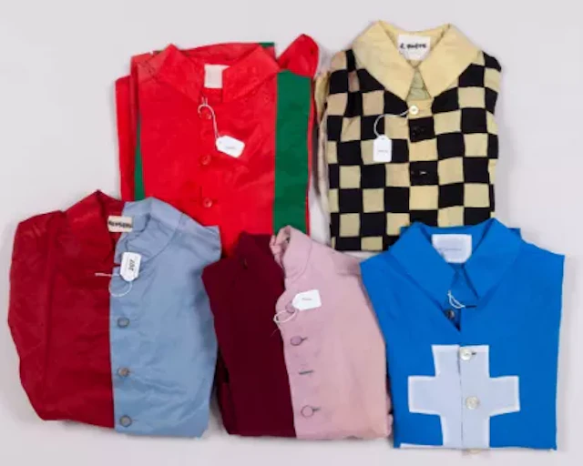 Five vintage jockeys' jackets