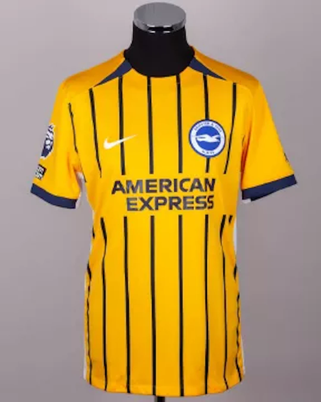 Yankuba Minteh yellow and blue No.11 Brighton and Hove Albion third