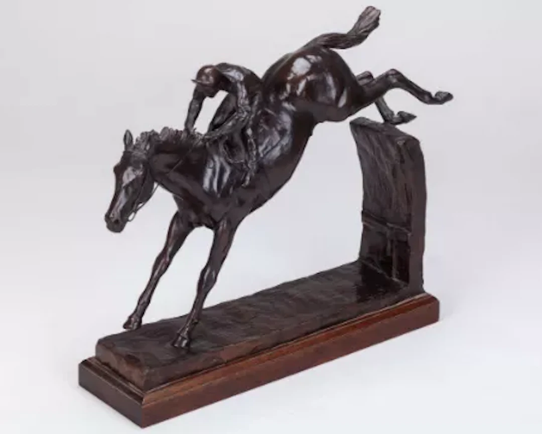 Philip Blacker (British, contemporary sculptor) bronze of a steeplechaser