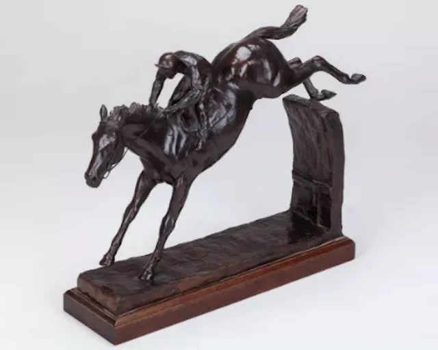 Philip Blacker (British, contemporary sculptor) bronze of a steeplechaser
