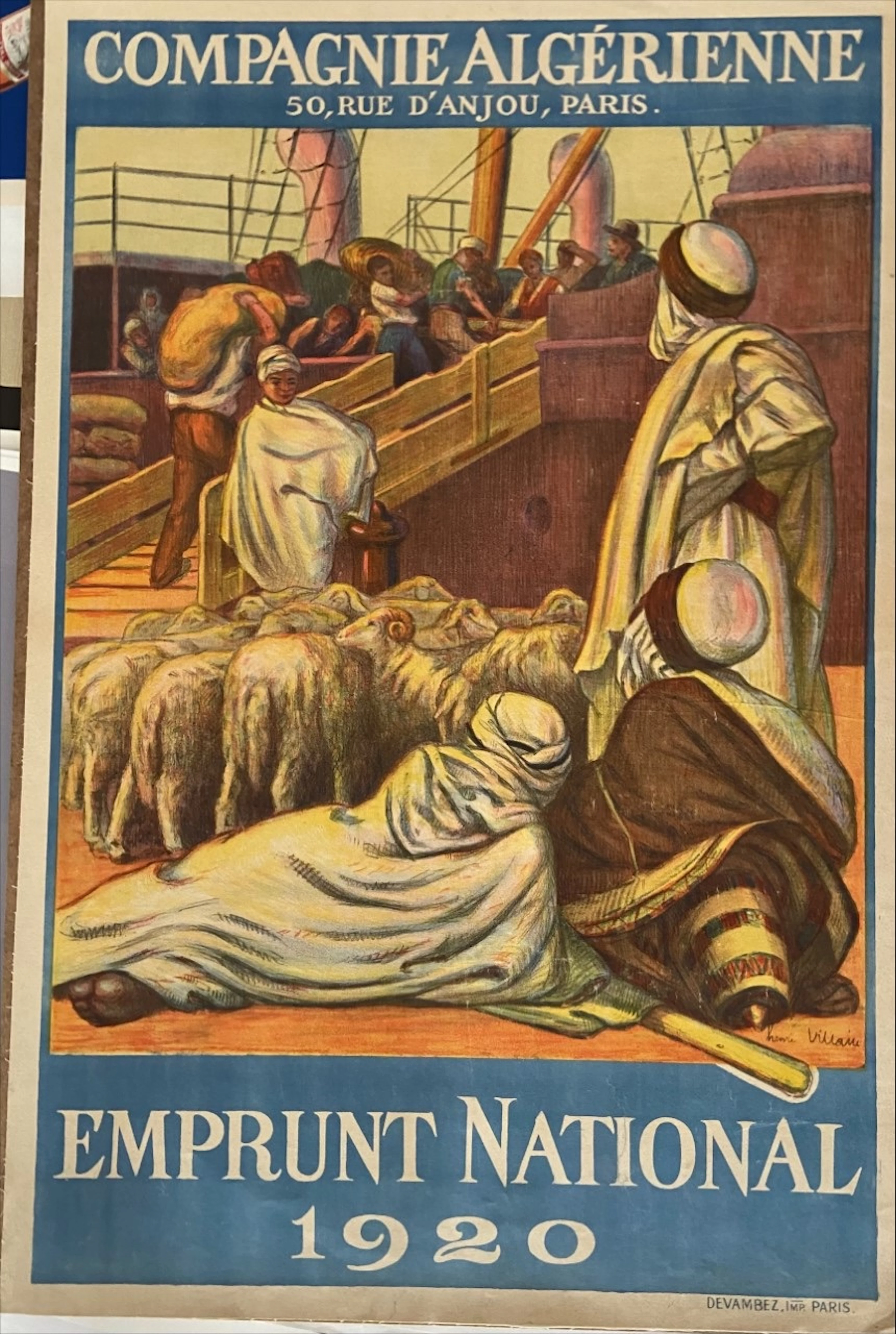 Henri Villain - Affiche Compagnie Algérienne - Lithographie