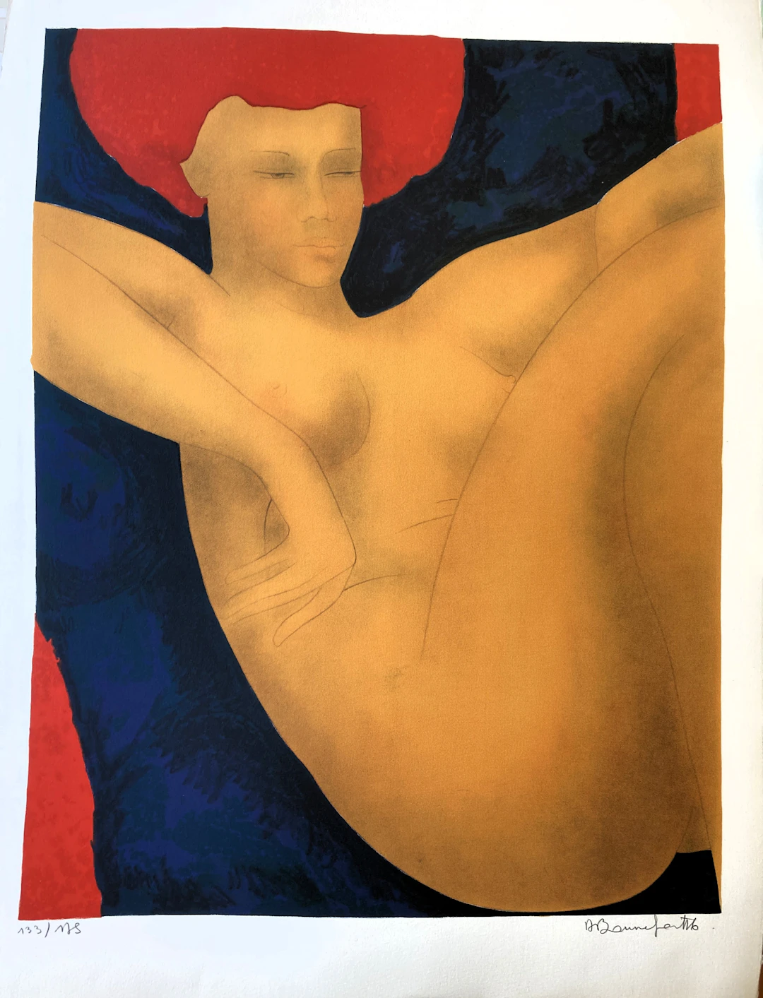 Alain BONNEFOIT - "La Reine", 1976, lithographie originale signée et numérotée