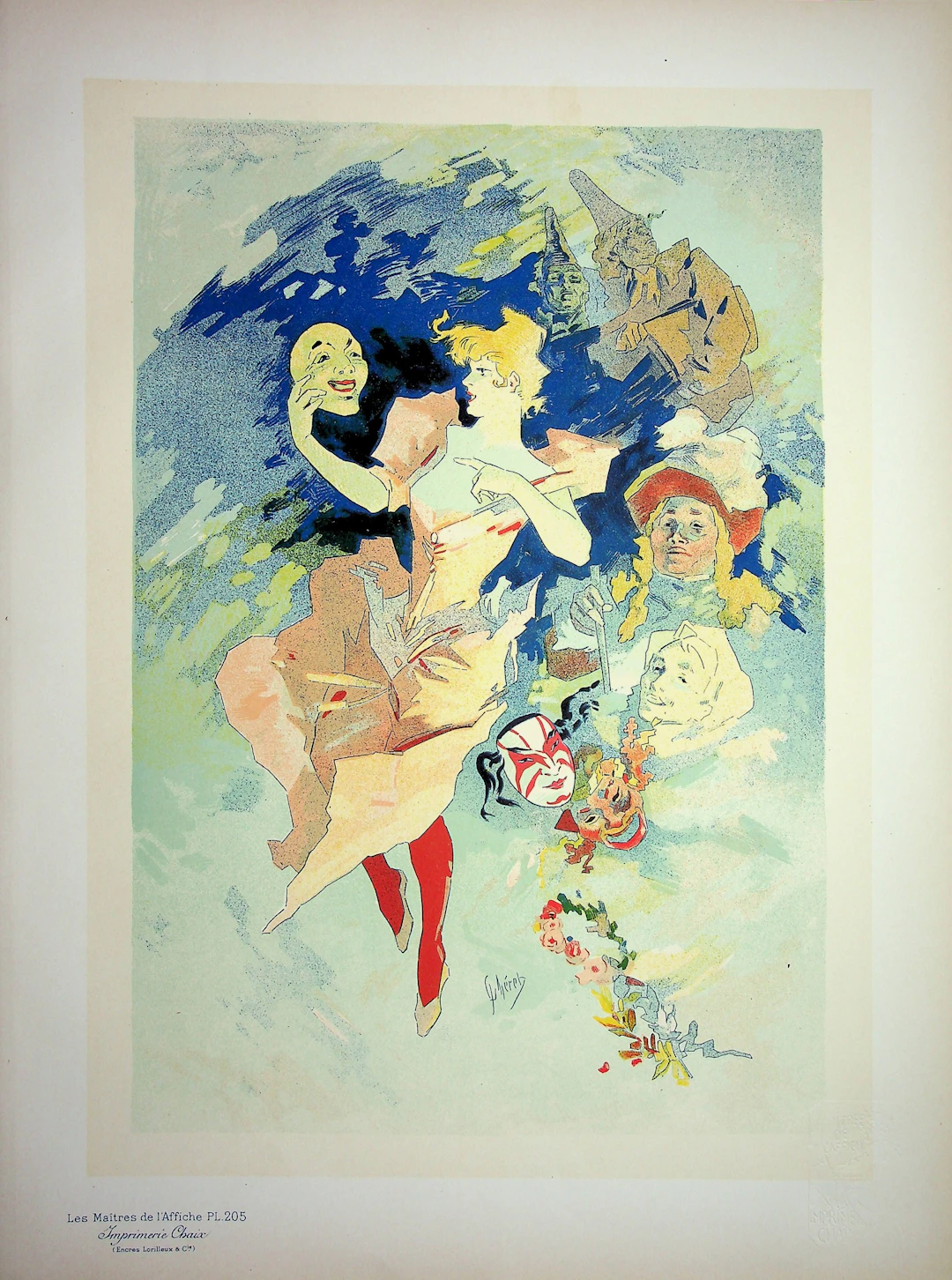 Jules CHERET : La Comédie, 1900 - Lithographie originale signée