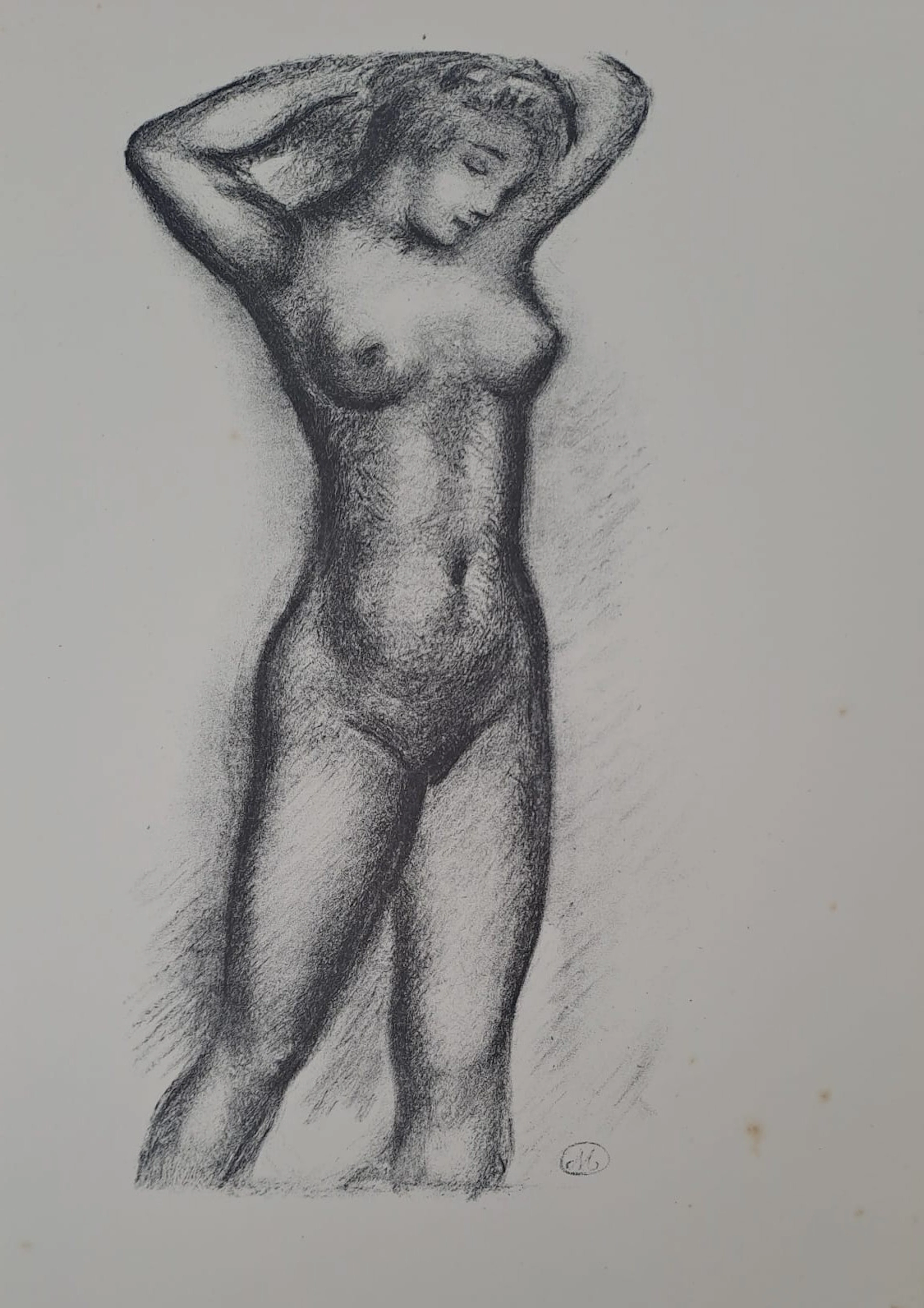 Aristide Maillol (d’après) - Femme nue les bras levés - Lithographie