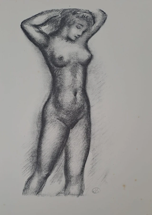Aristide Maillol (d’après) - Femme nue les bras levés - Lithographie