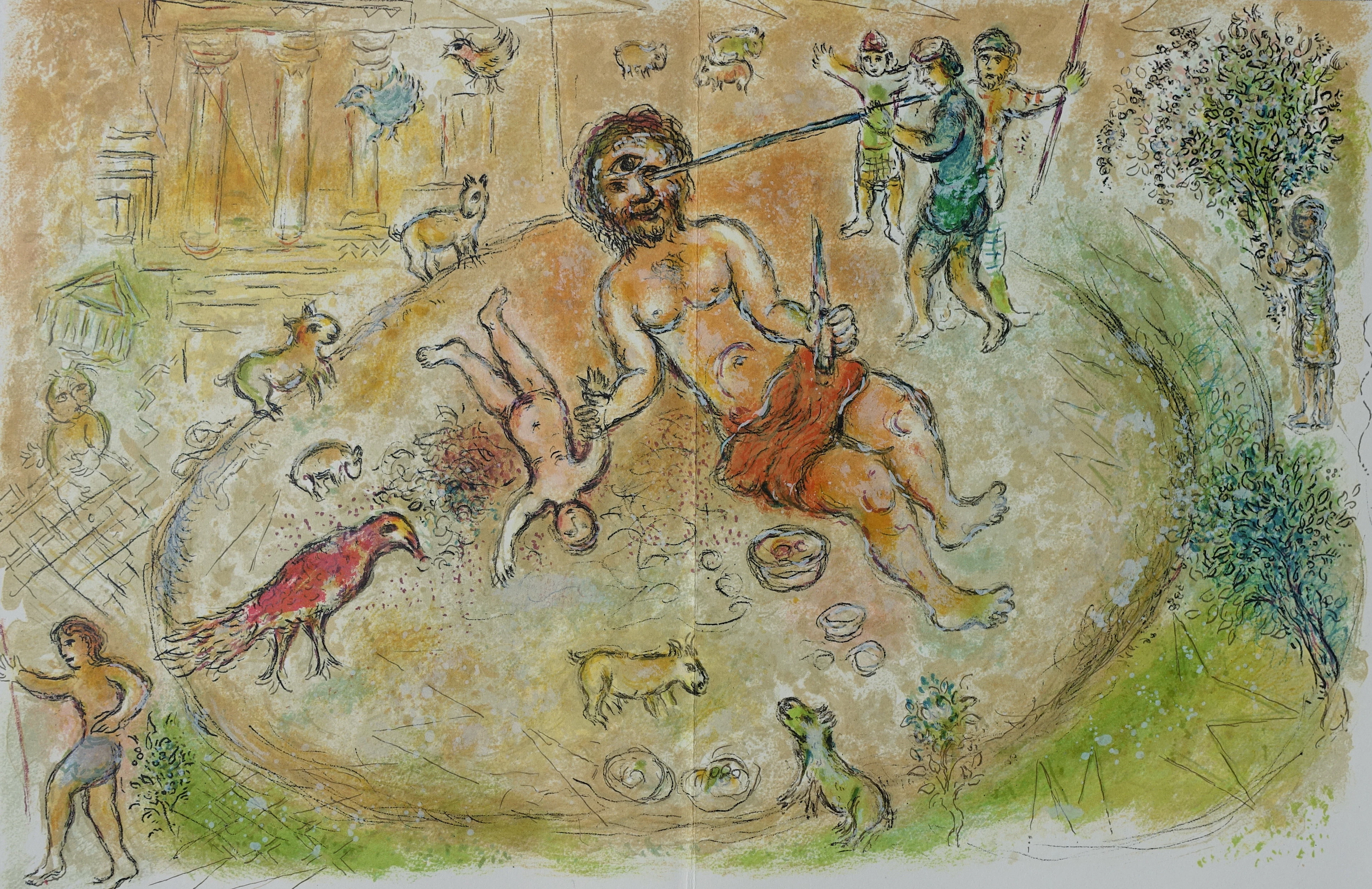 Marc CHAGALL : Polyphème le cyclope, Lithographie, 1989