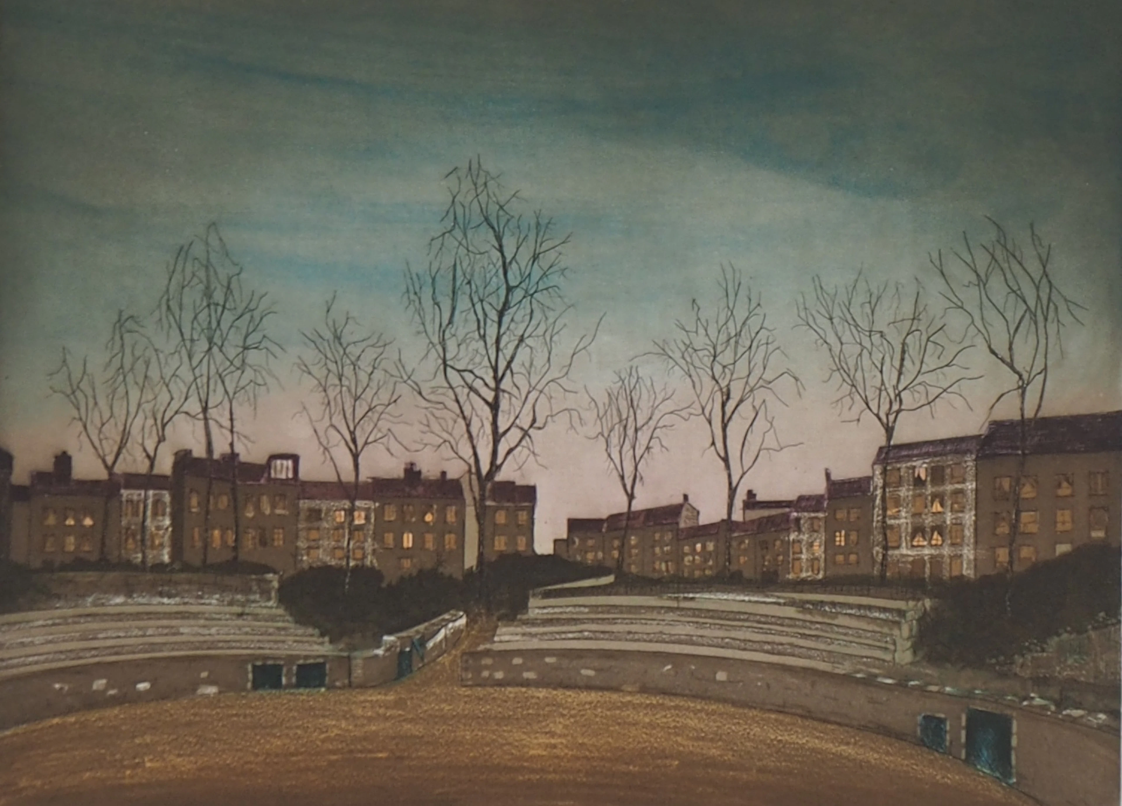 J.J.J Rigal - Paris : Les arènes de Lutèce - Gravure originale signée