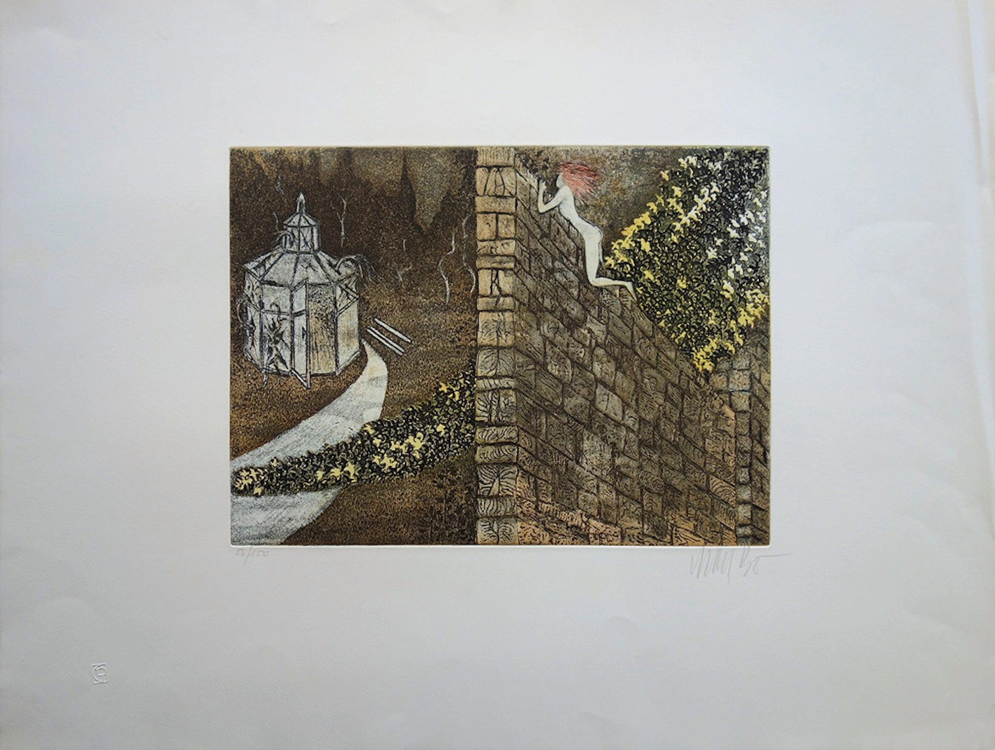 Lars BO : Par delà le mur - Gravure et aquatinte signée