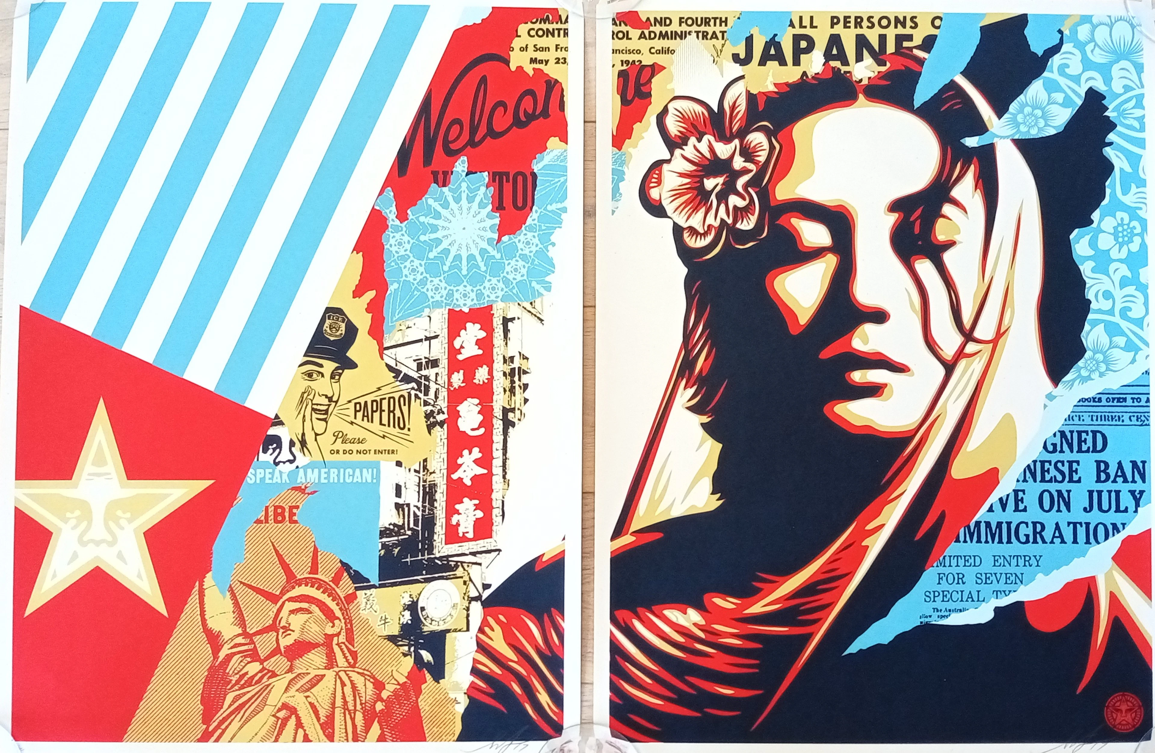 Shepard FAIREY (Obey) - welcome visitor 2017 - Sérigraphie signée au crayon