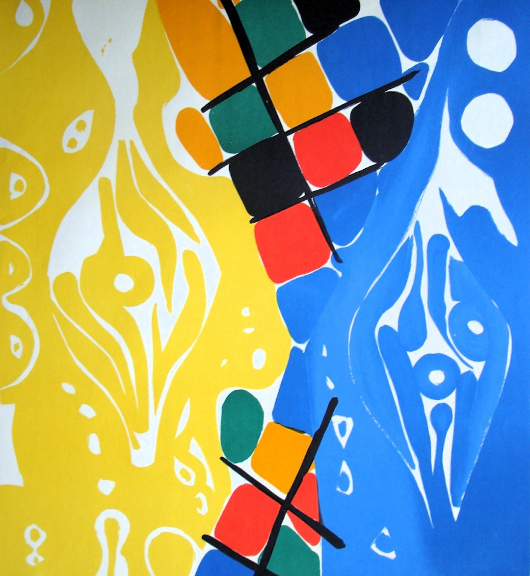 Ernst Wilhelm NAY - Composition, 1966 - Lithographie originale