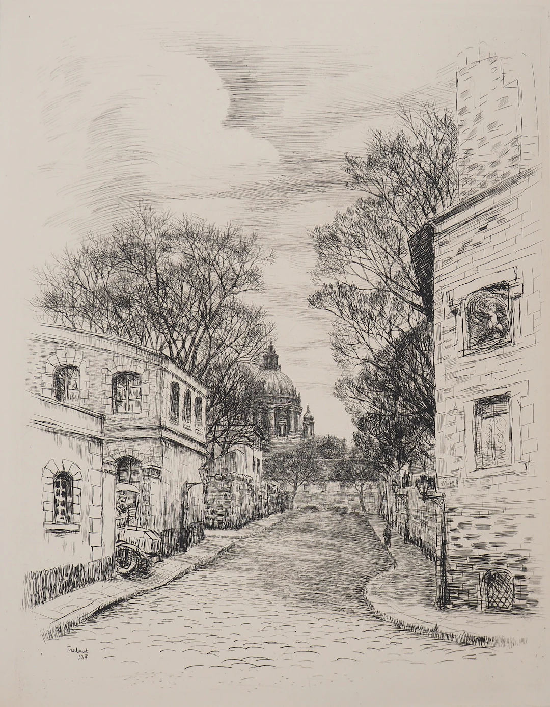 Jean FRELAUT : De Sante aux Gobellins, Gravure originale signée